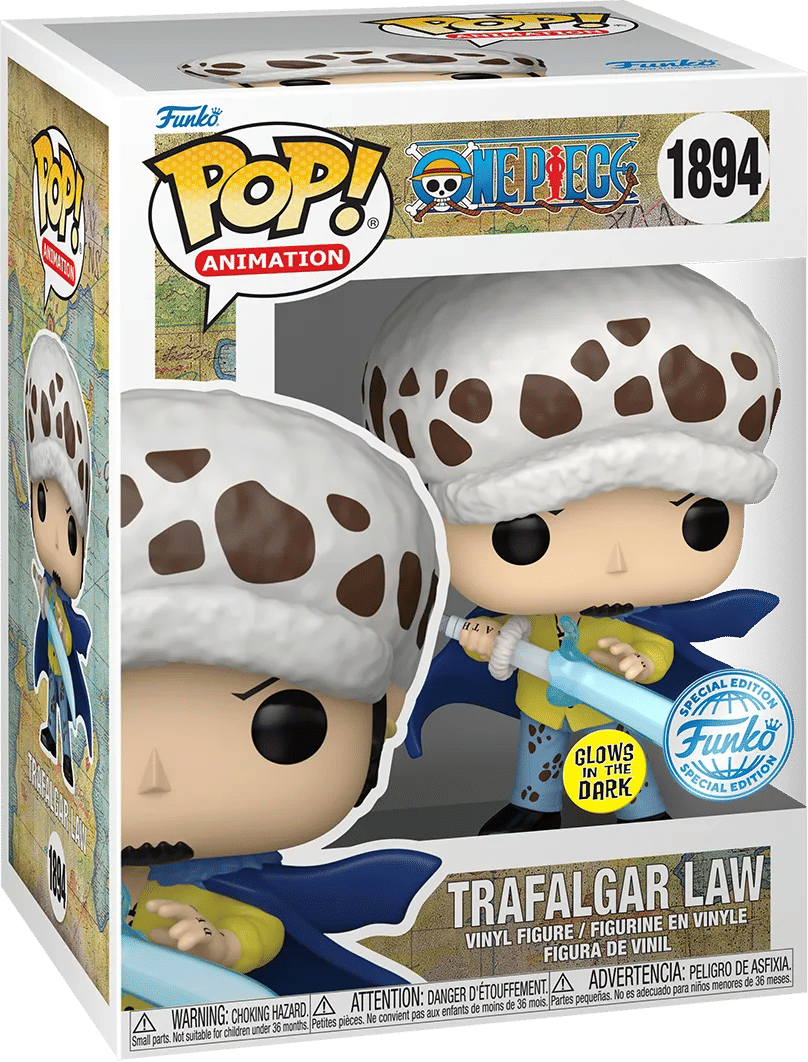 Funko One Piece - Trafalgar Law (with Blue Anesthesia) US Exclusive Glow Pop! Vinyl [RS]
