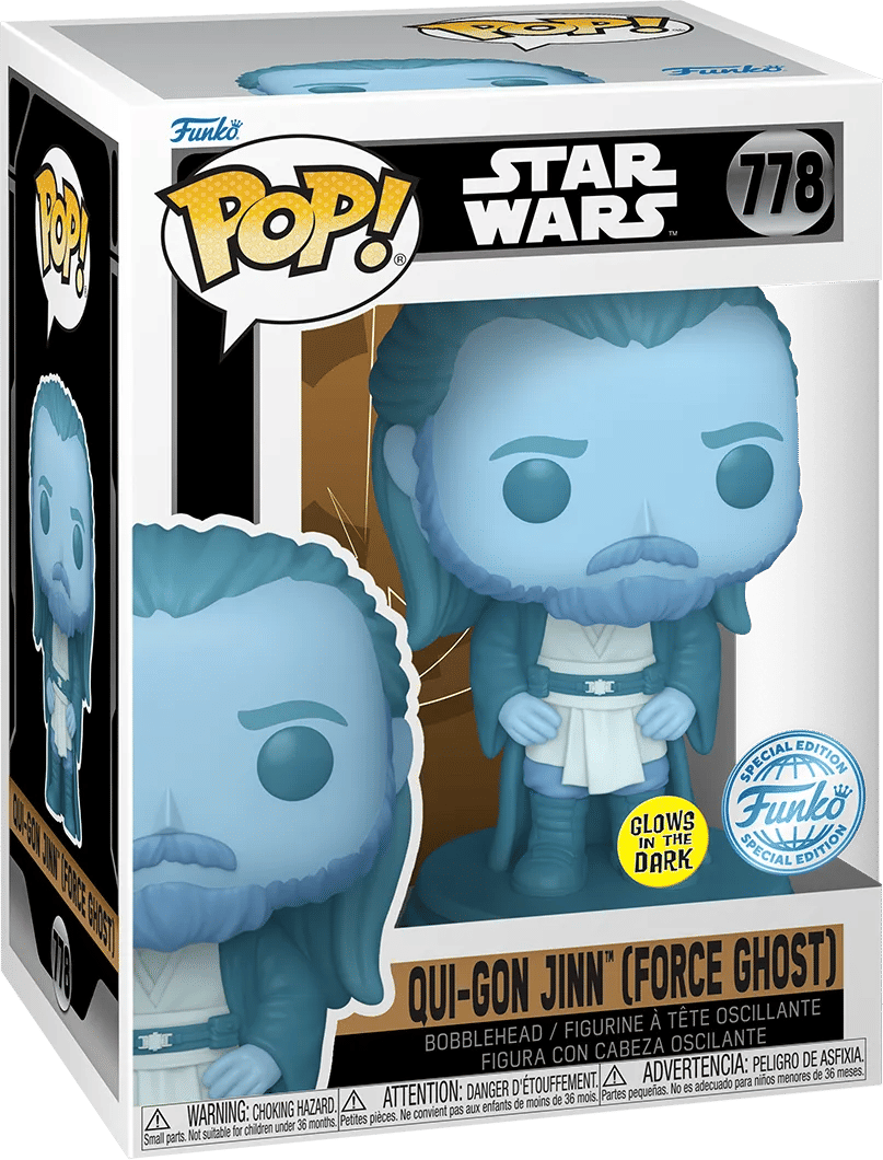 Funko Star Wars - Qui - Gon Jinn (Force Ghost) US Exclusive Glow Pop! Vinyl [RS]