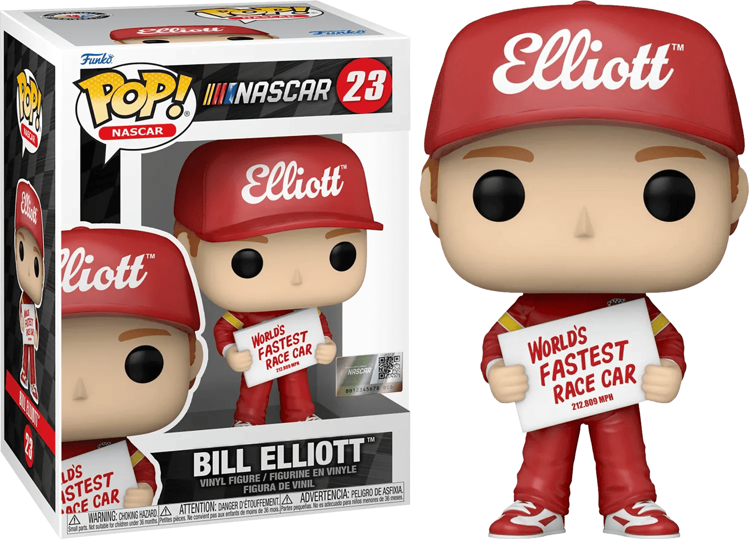 Funko Nascar - Bill Elliott holding Fastest Race Car Sign Pop! Vinyl