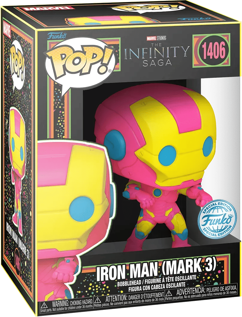 Funko Marvel Comics - Iron Man MkIII (Infinity Saga) US Exclusive Black Light Pop! Vinyl [RS]