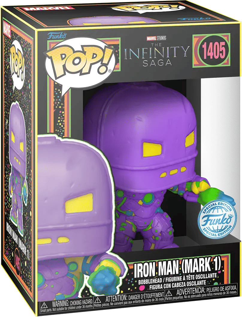 Funko Marvel Comics - Iron Man MkI (Infinity Saga) US Exclusive Black Light Pop! Vinyl [RS]