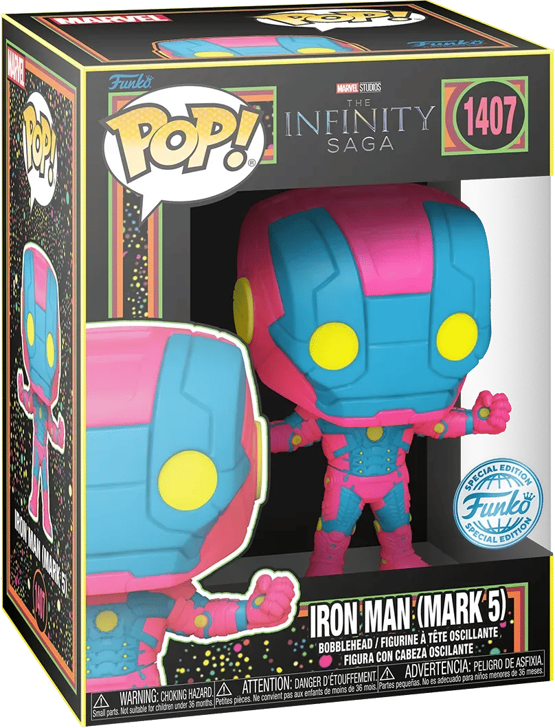 Funko Marvel Comics - Iron Man MkV (Infinity Saga) US Exclusive Black Light Pop! Vinyl [RS]