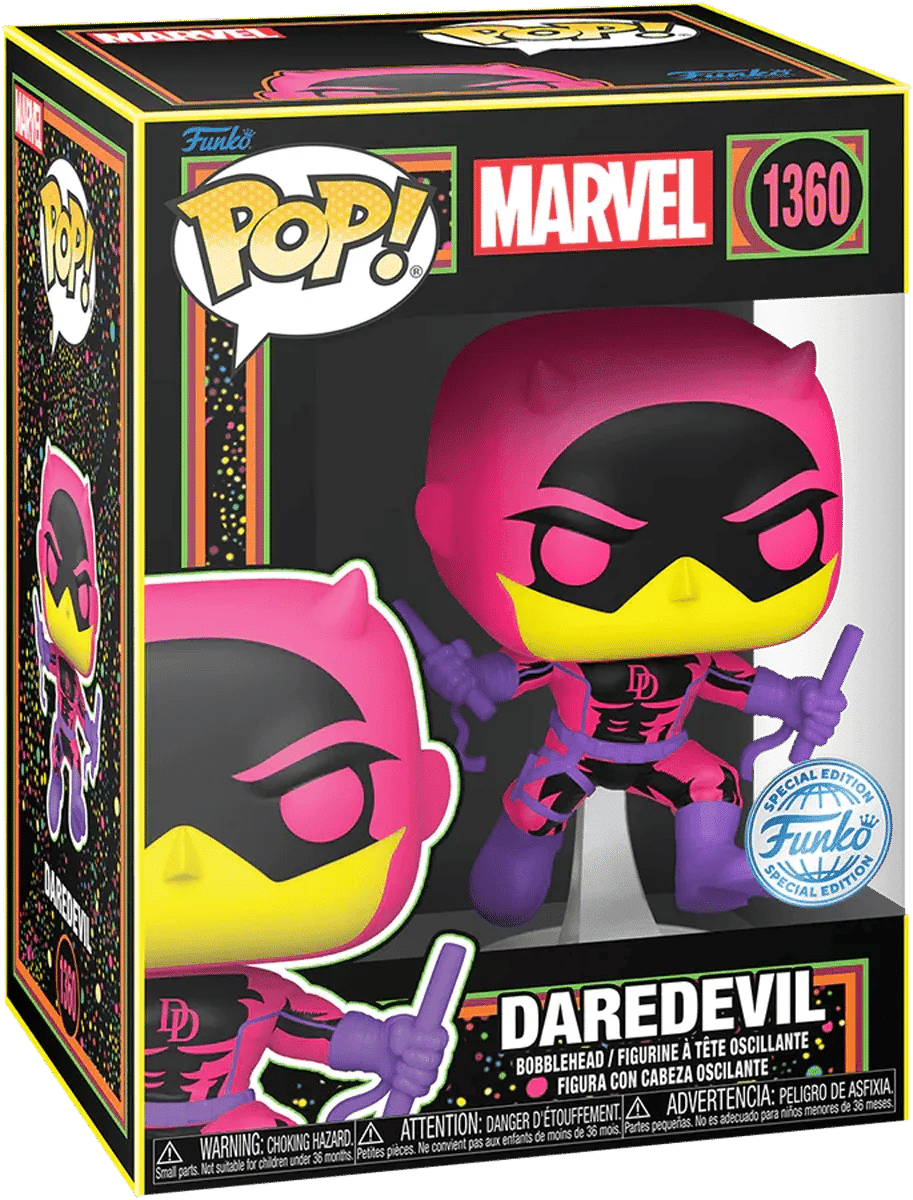 Funko Marvel Comics - Daredevil (Classic) US Exclusive Blacklight Pop! Vinyl [RS]