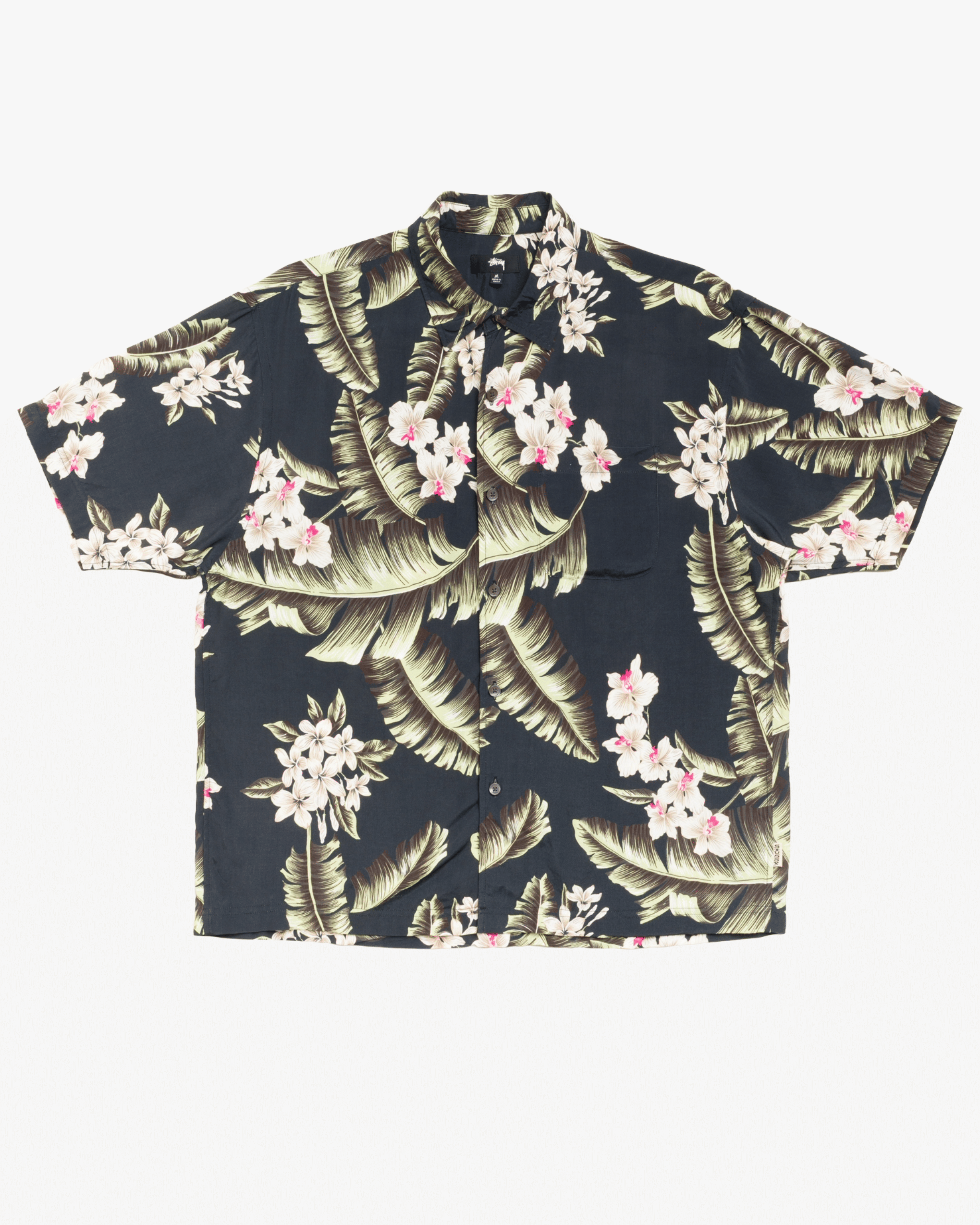 Stüssy - Men's Hawaiian Floral Short Sleeve Shirt - (Black)