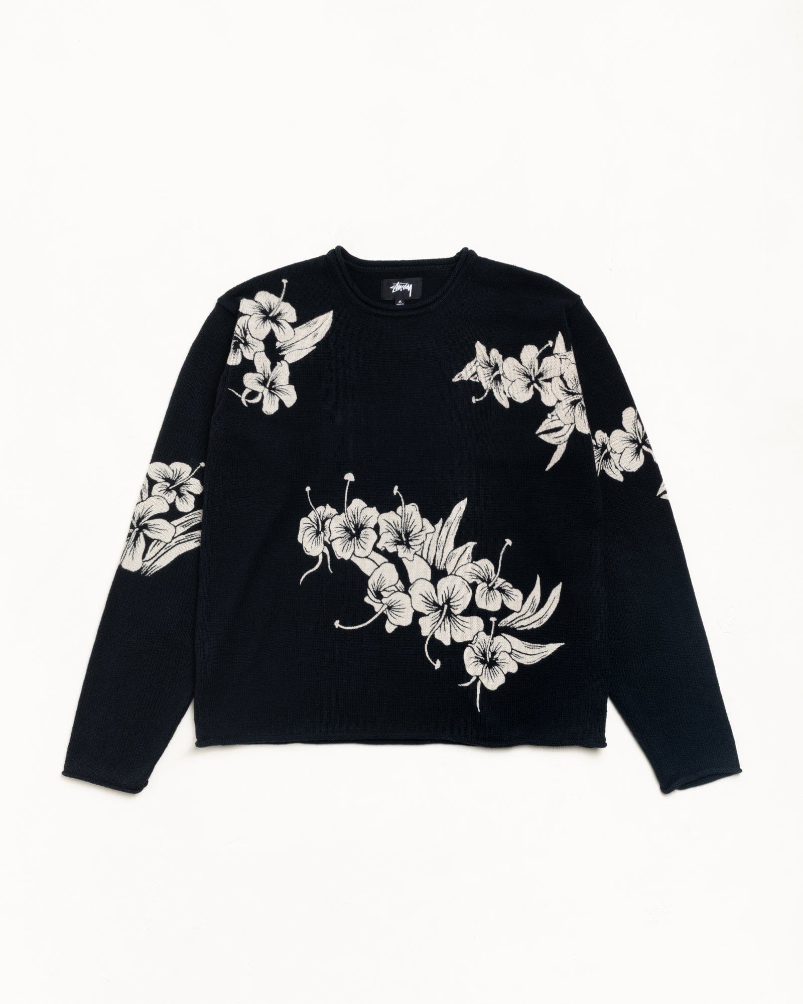 Stüssy - Men's Floral Roll Neck Sweater - (Black)