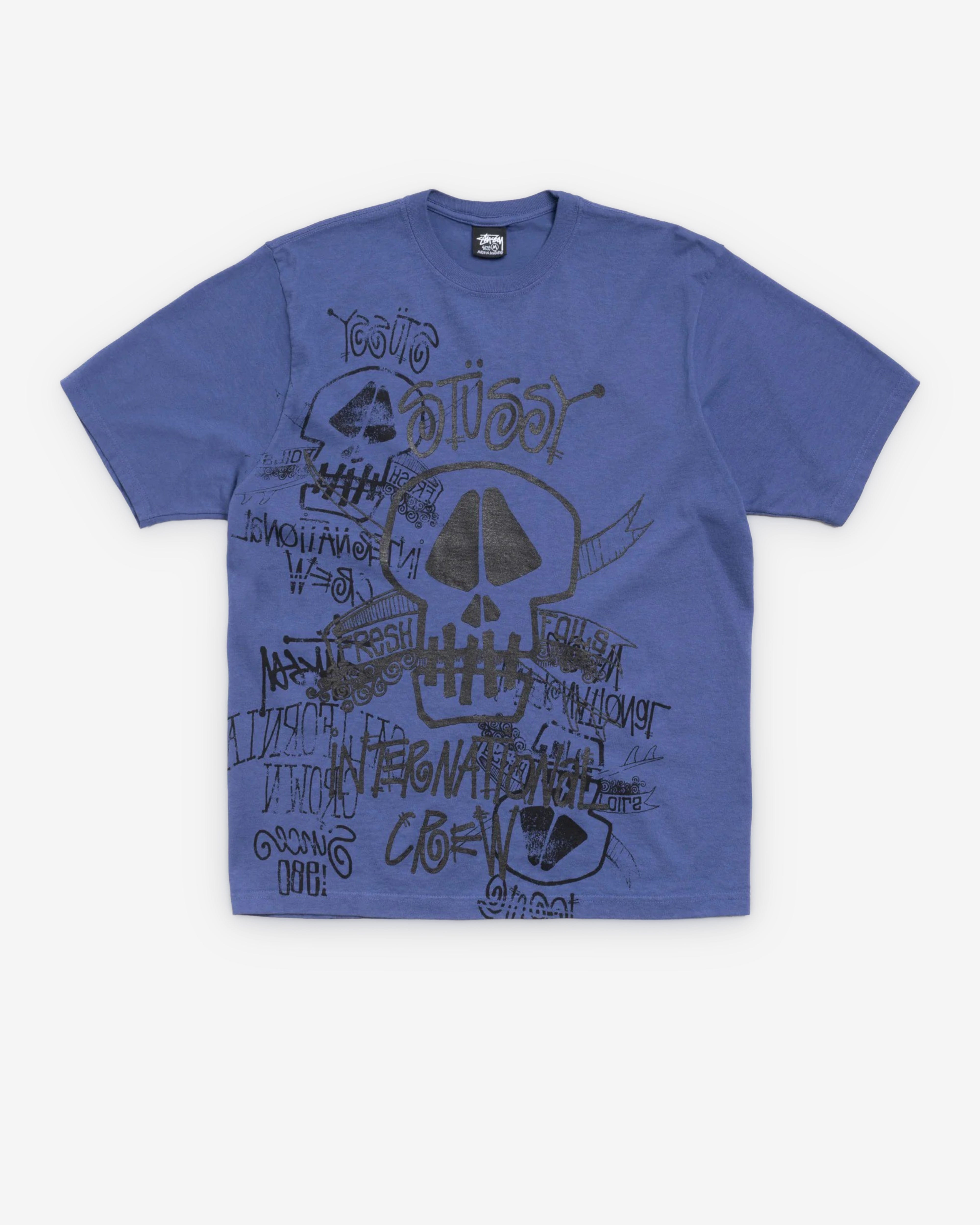 Stüssy - Men's Skulls Pigment Dyed T-Shirt - (Indigo)