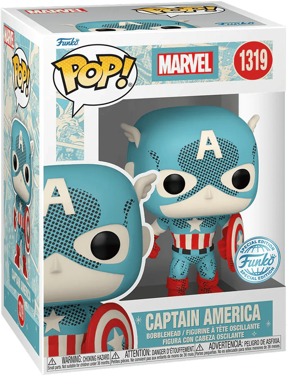 Funko Marvel Comics: D100 - Captain America Retro Reimagined Pop! Vinyl [RS]