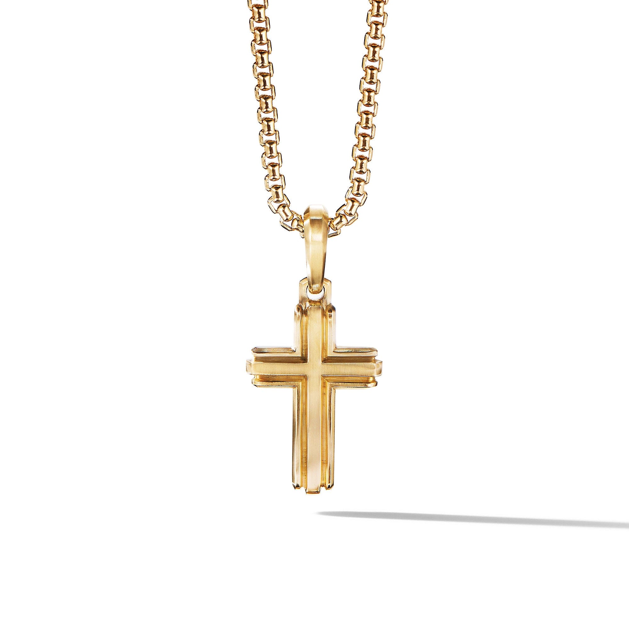 David Yurman Deco Cross Pendant in 18k Yellow Gold - D25386M88