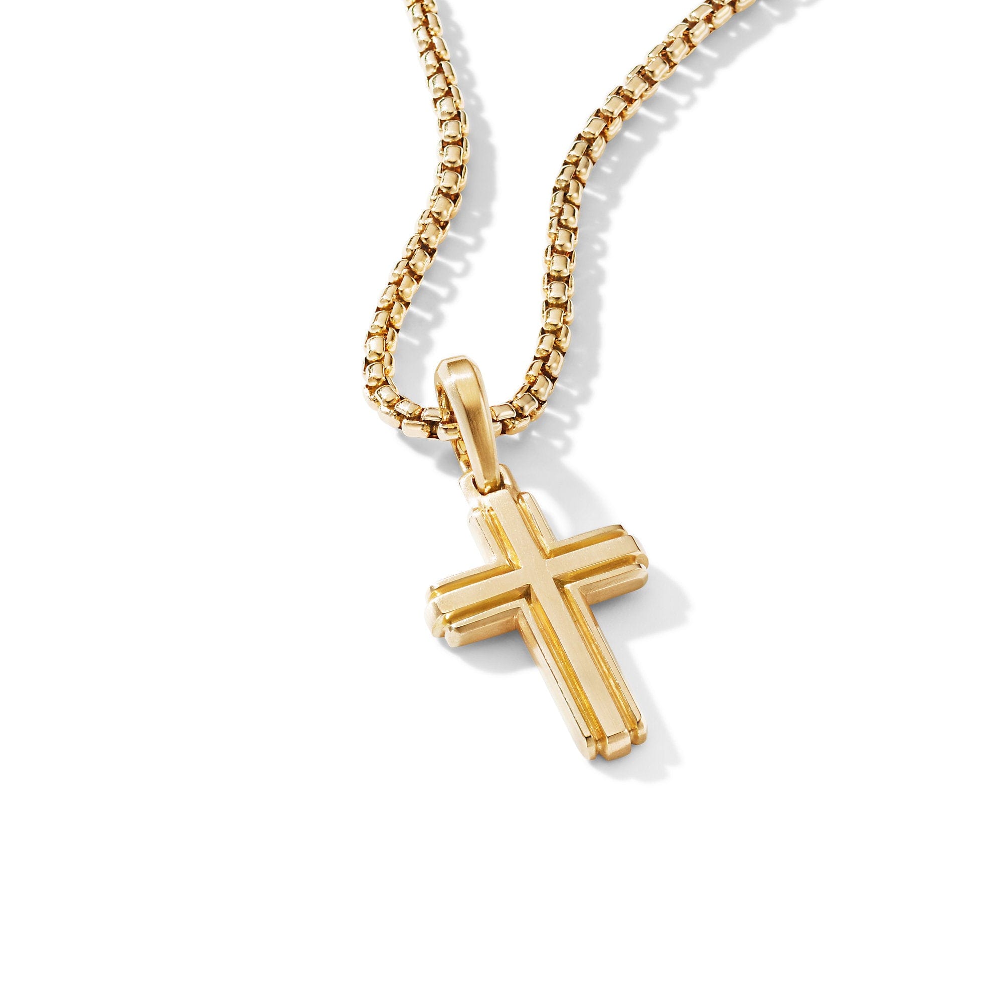 David Yurman Deco Cross Pendant in 18k Yellow Gold - D25386M88