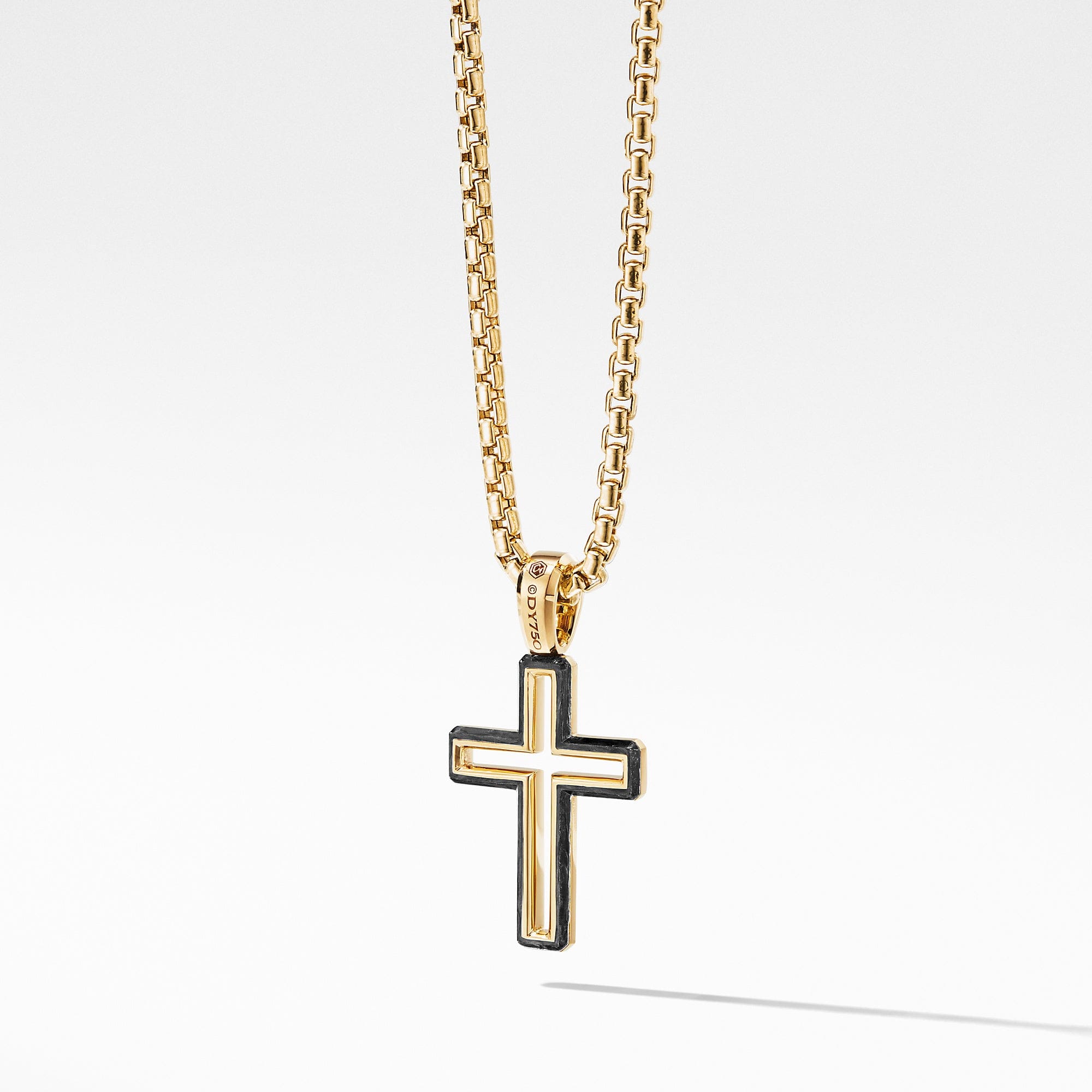 David Yurman Forged Carbon Cross Pendant with 18k Gold - D25165M88BFG