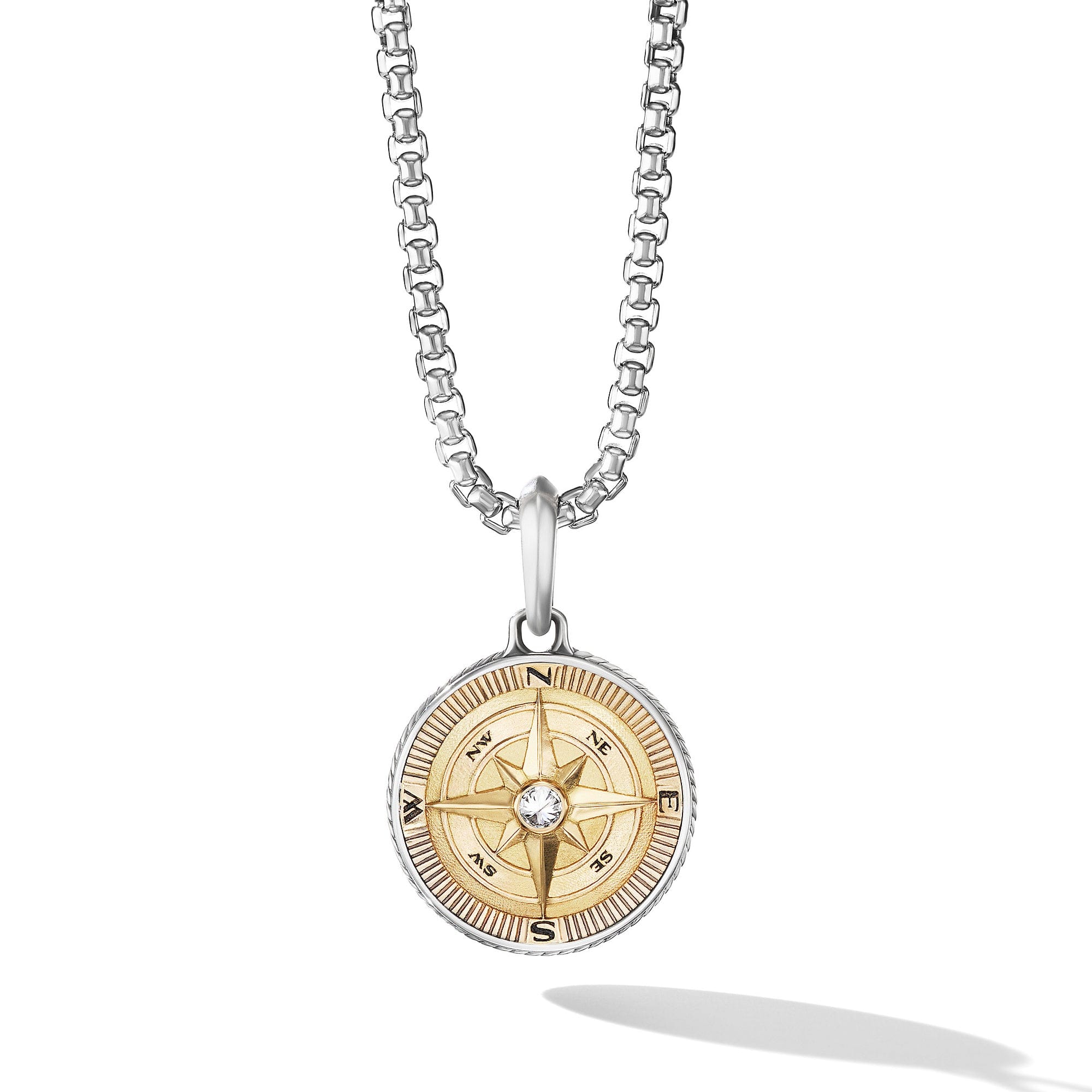 David Yurman Maritime Compass Amulet with 18k Yellow Gold and Center Diamond - D15885MS8ADI
