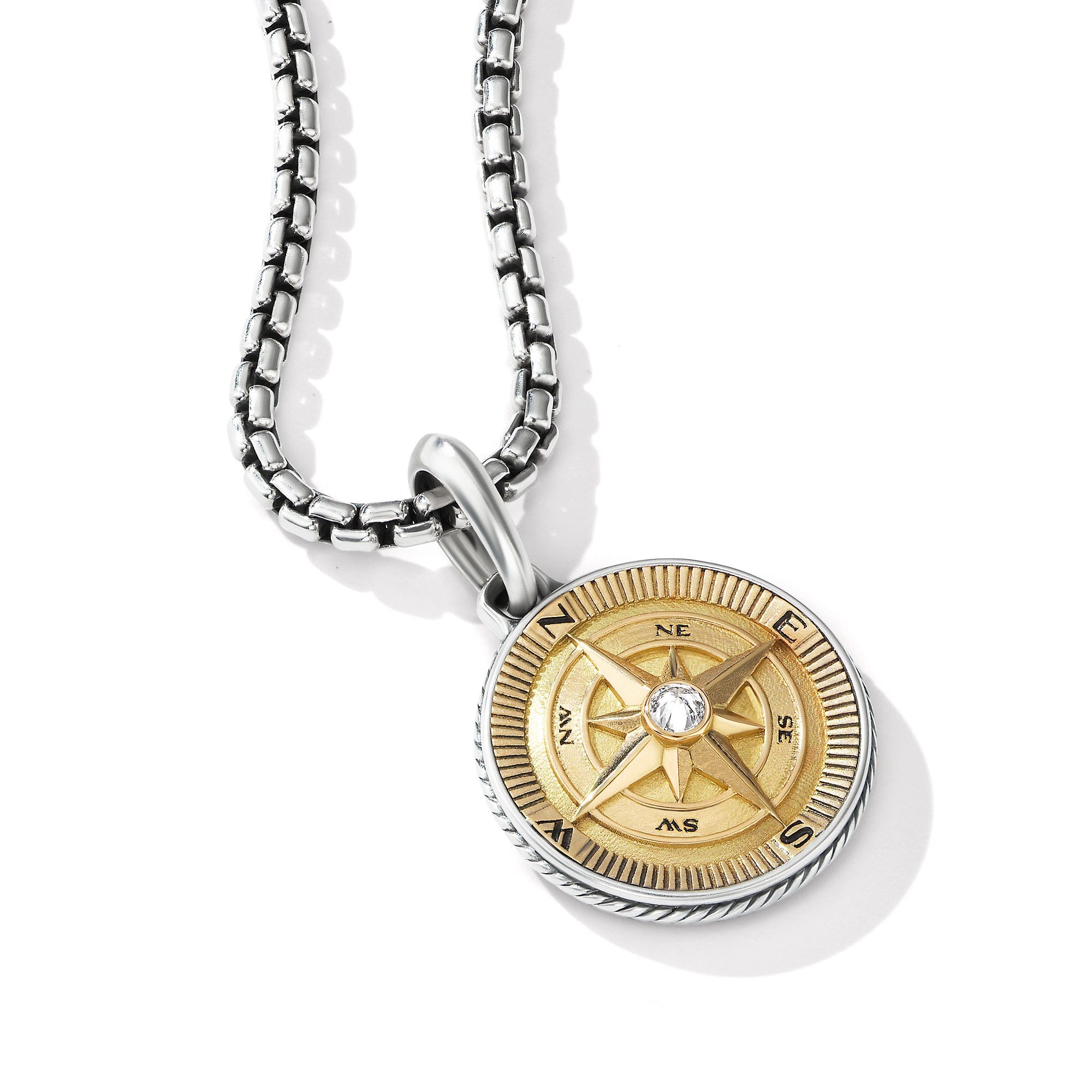David Yurman Maritime Compass Amulet with 18k Yellow Gold and Center Diamond - D15885MS8ADI