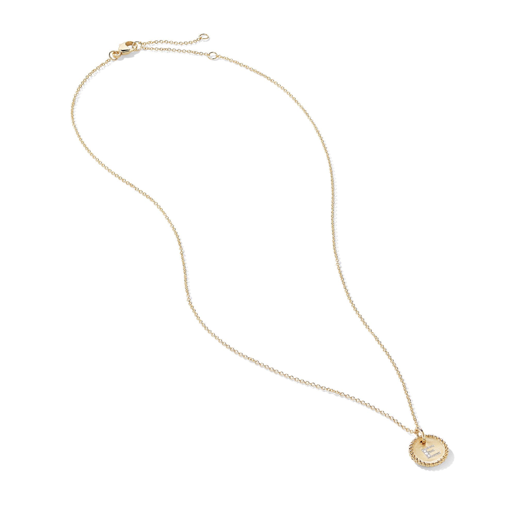 David Yurman Initial Charm Necklace with Diamonds in 18k Gold - N08792 88ADI18E