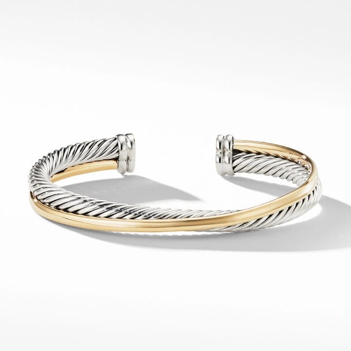 David Yurman Crossover Two Ruff Cuff Bracelet with 18K Yellow Gold - B06772 S8