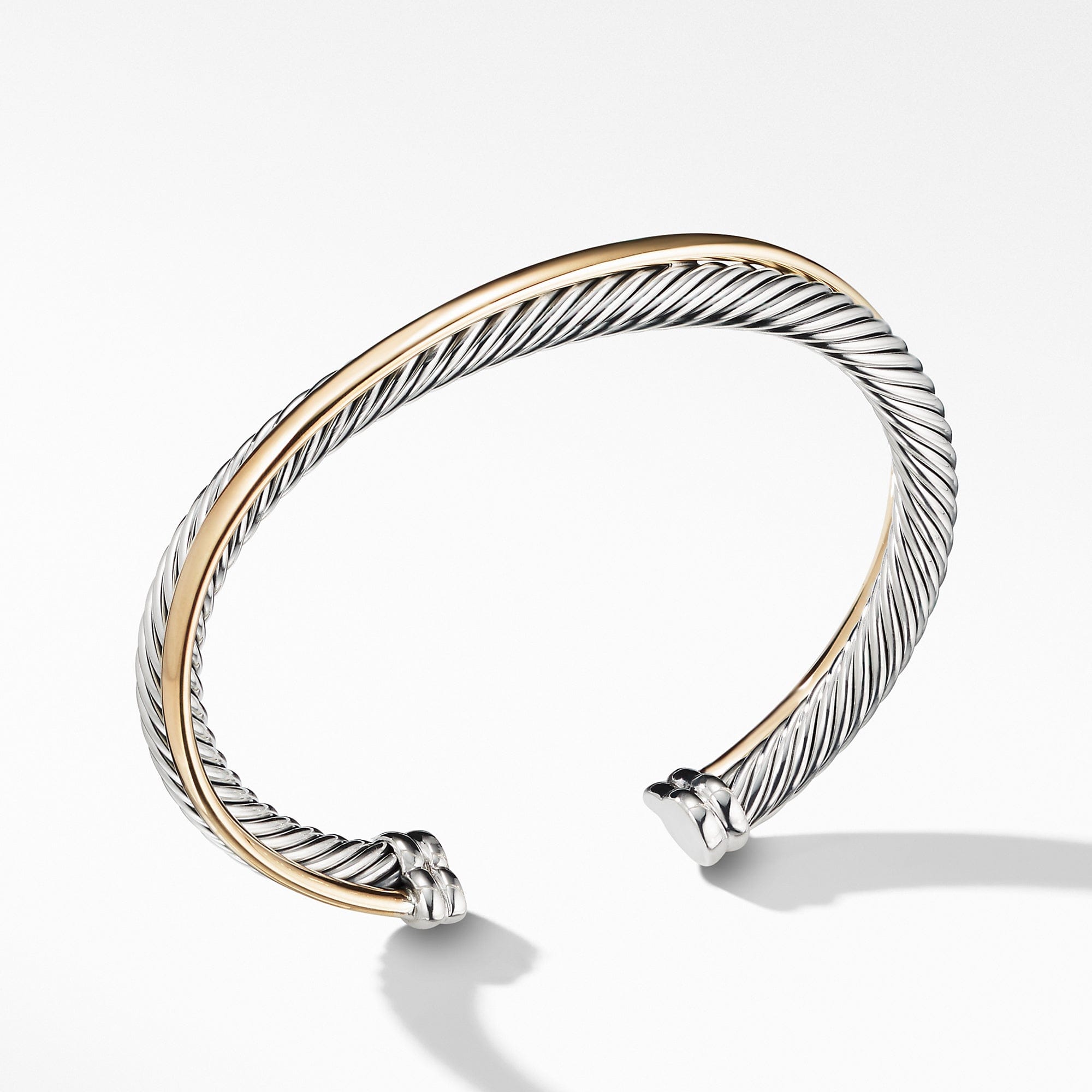 David Yurman Crossover Two Ruff Cuff Bracelet with 18K Yellow Gold - B06772 S8