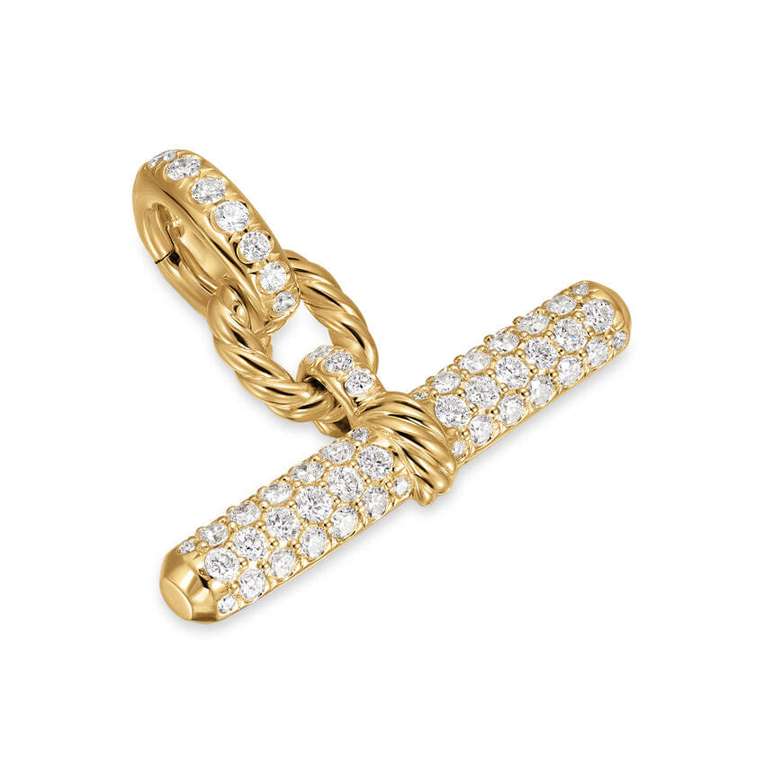 David Yurman DY Madison Toggle Pendant in 18K Yellow Gold with Diamonds, 20.2 mm