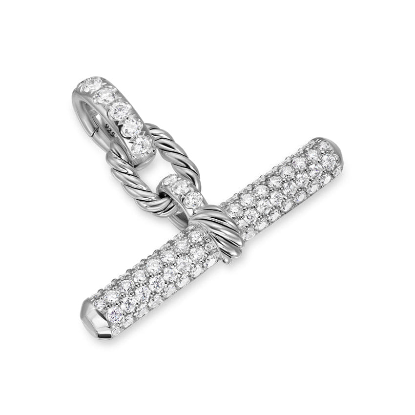 David Yurman DY Madison Toggle Pendant in Sterling Silver with Diamonds, 29 mm