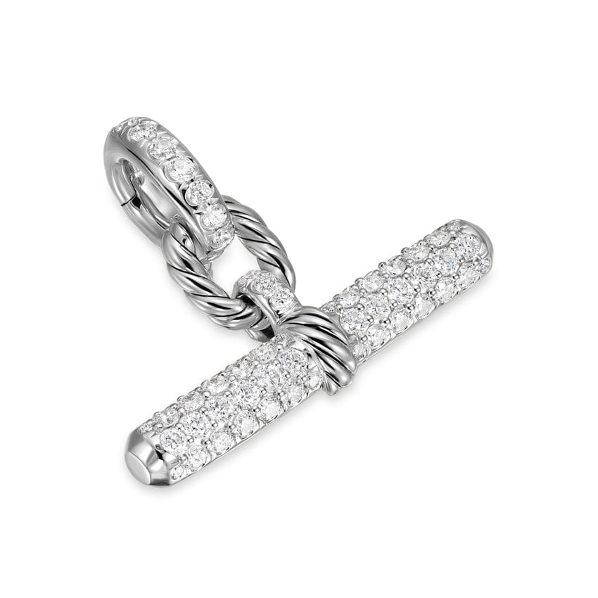 David Yurman DY Madison Toggle Pendant in Sterling Silver with Diamonds, 20 mm