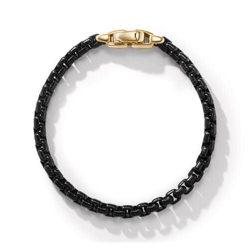 David Yurman Box Chain Bracelet in Stainless Steel and 14K Yellow Gold