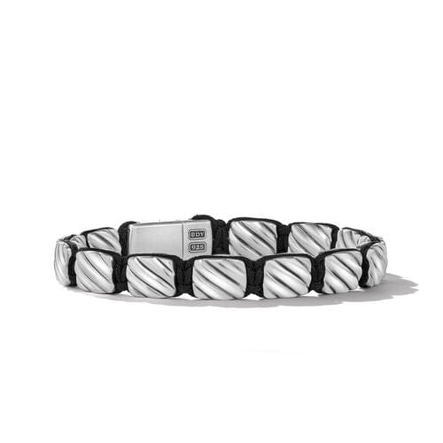 David Yurman Sculpted Cable Woven Tile Bracelet in Sterling Silver
