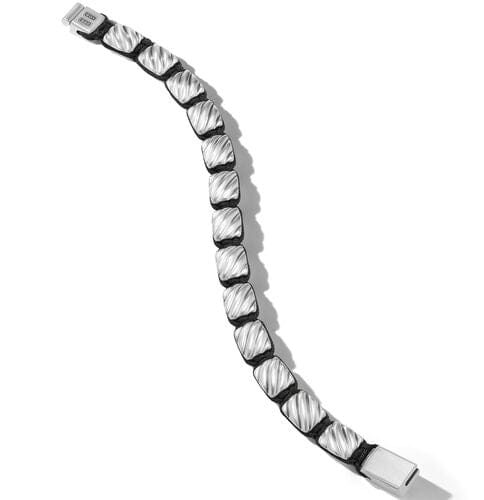 David Yurman Sculpted Cable Woven Tile Bracelet in Sterling Silver