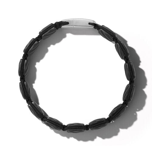 David Yurman Sculpted Cable Woven Tile Bracelet in Black Titanium with Sterling Silver
