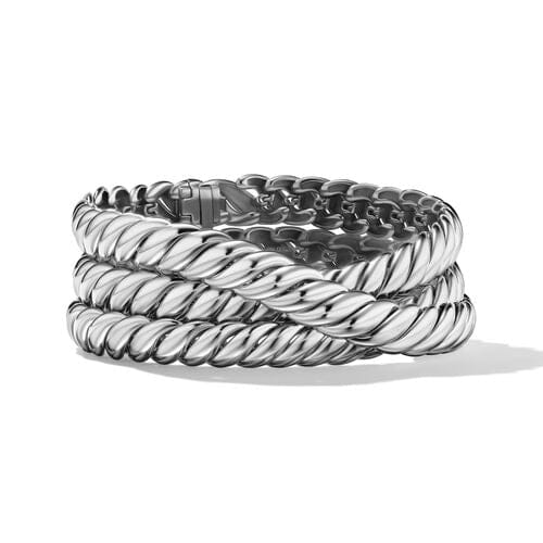 David Yurman Sculpted Cable Triple Wrap Bracelet in Sterling Silver