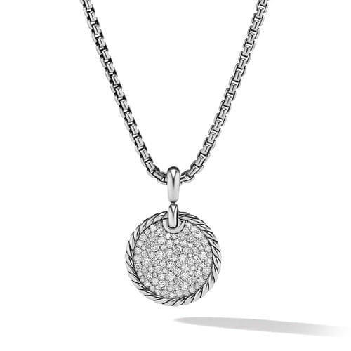 David Yurman DY Elements Disc Pendant with Pavé Diamonds
