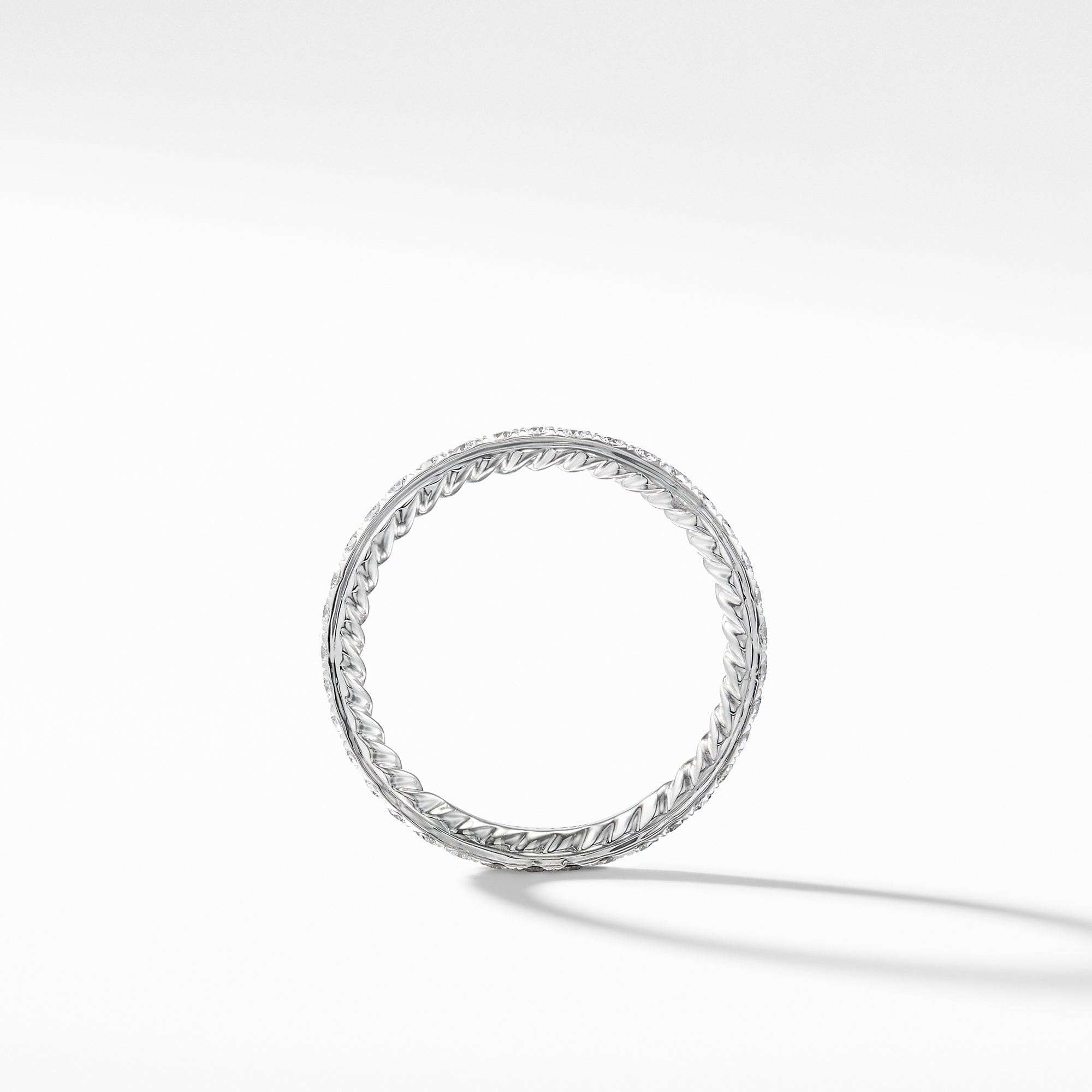 David Yurman DY Eden Band Ring in Platinum with Blue Sapphires, Size 5