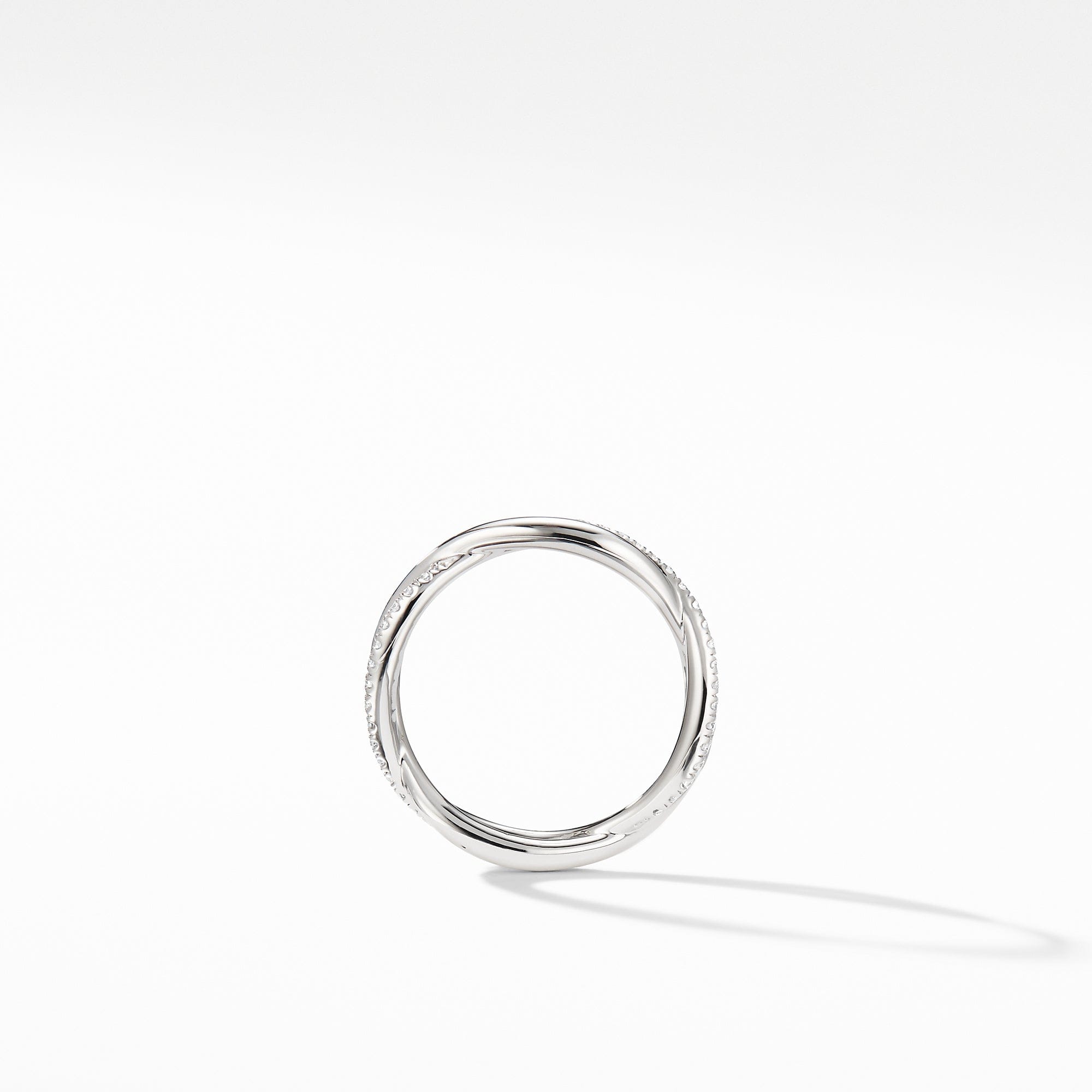 David Yurman Crossover Pavé Diamond Wedding Band Ring in 18K Yellow Gold, Size 7