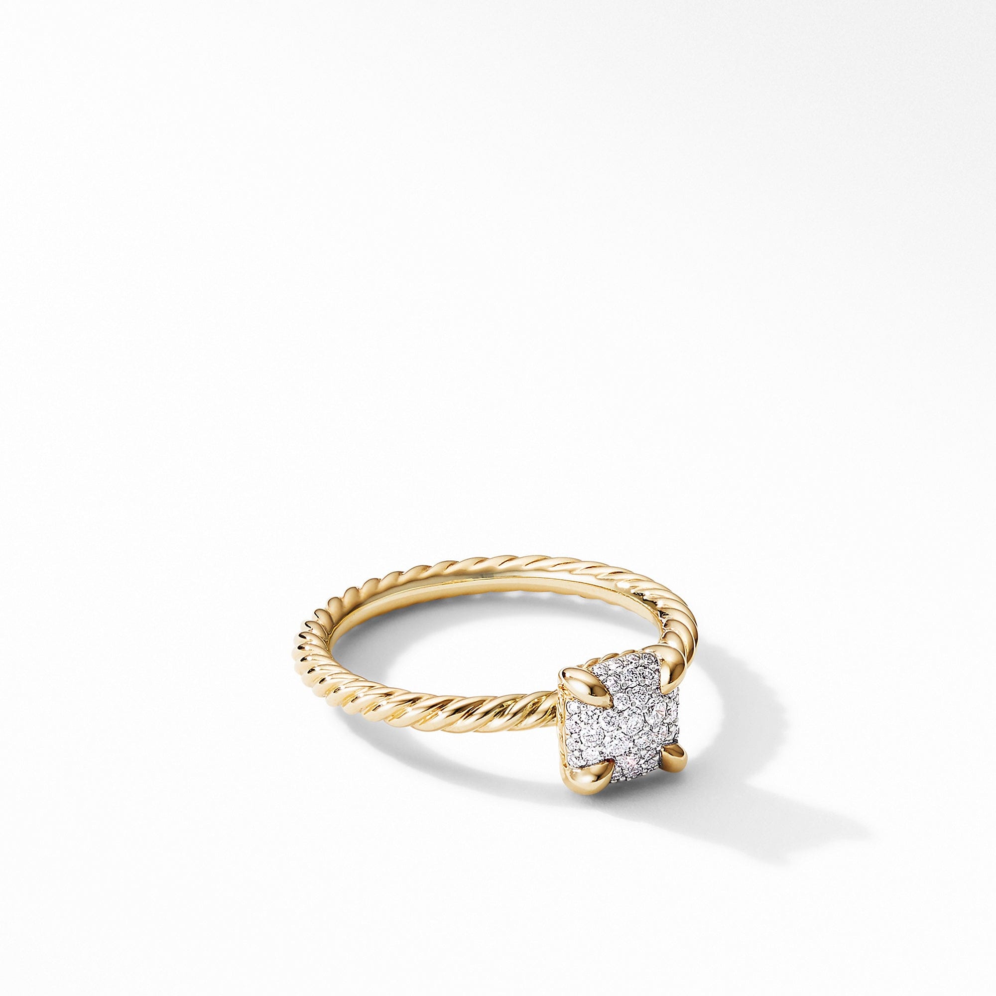 David Yurman Châtelaine® Ring in 18K Yellow Gold with Full Pavé Diamonds, Size 6