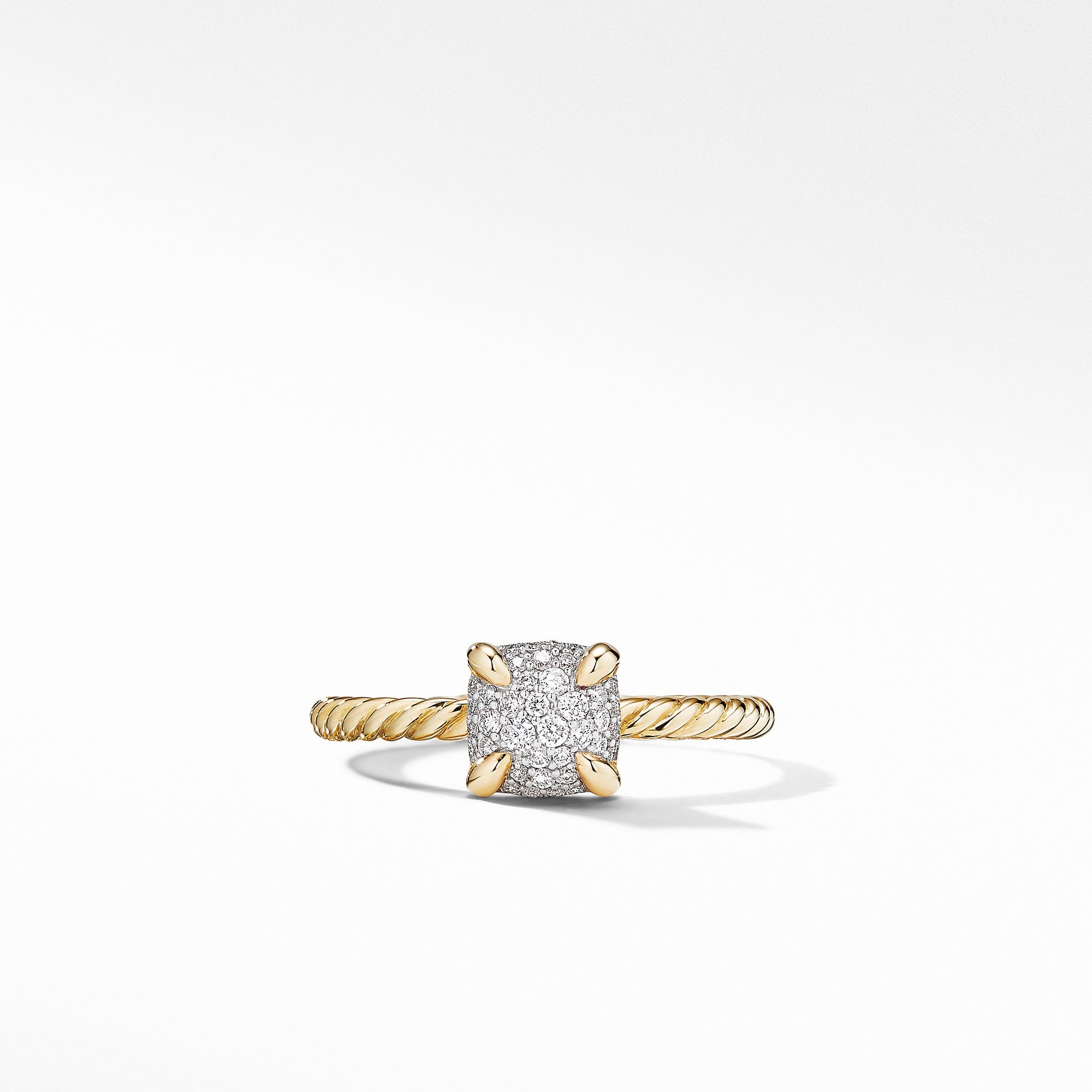 David Yurman Châtelaine® Ring in 18K Yellow Gold with Full Pavé Diamonds, Size 6