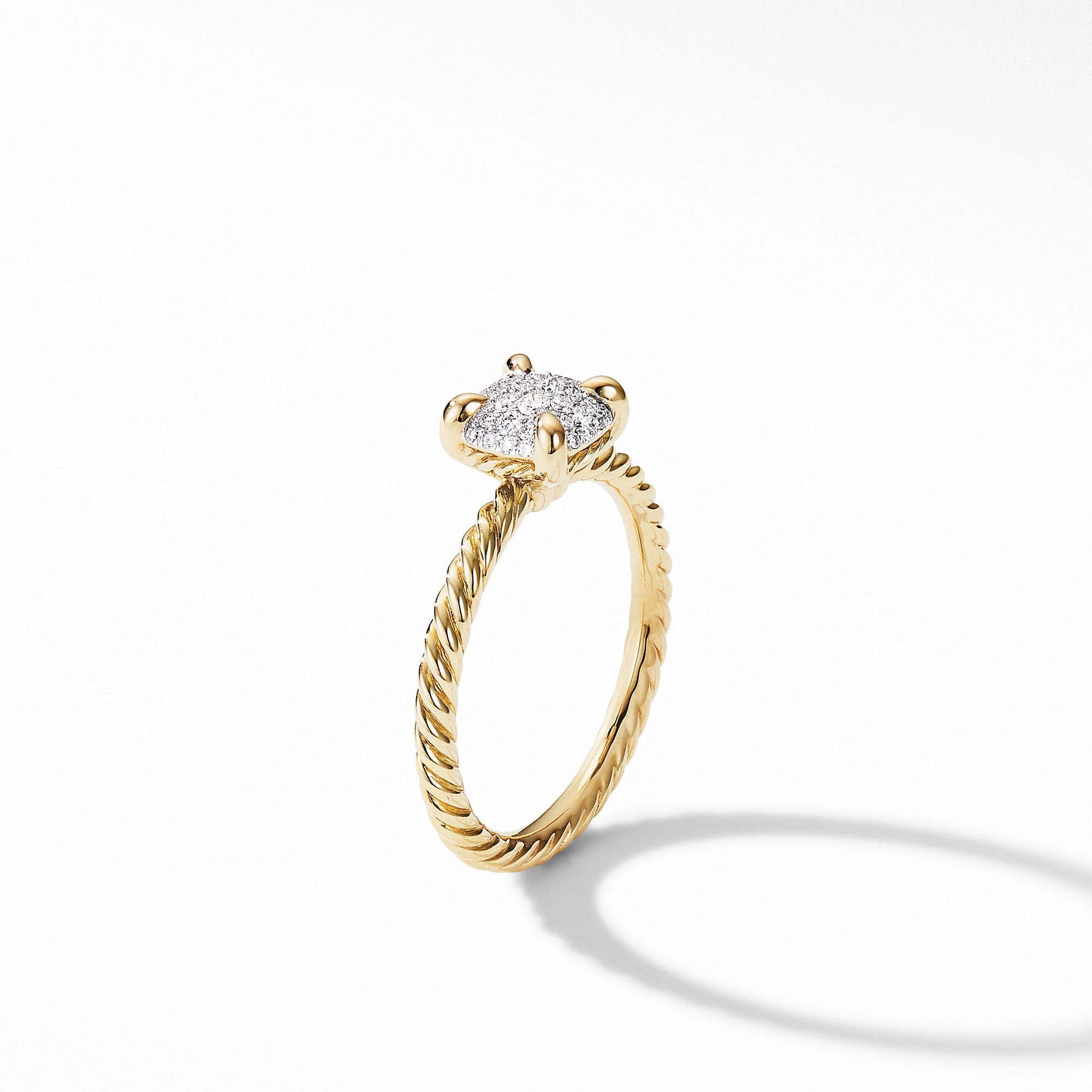 David Yurman Châtelaine® Ring in 18K Yellow Gold with Full Pavé Diamonds, Size 6