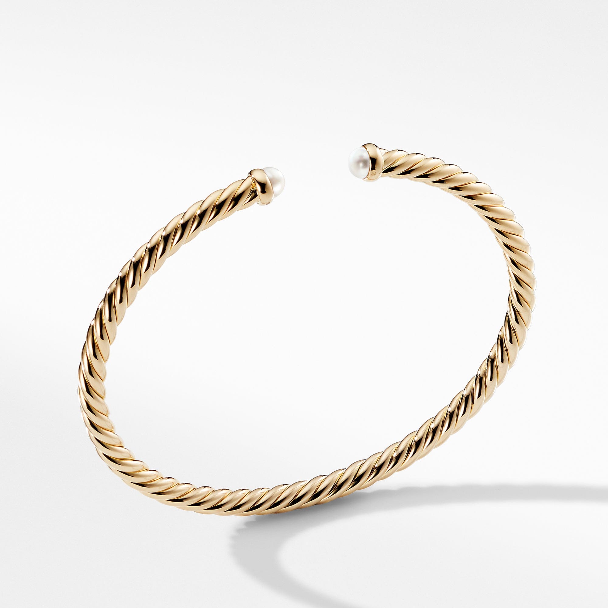 David Yurman Cable Spira® Bracelet with Pearls in 18K Gold