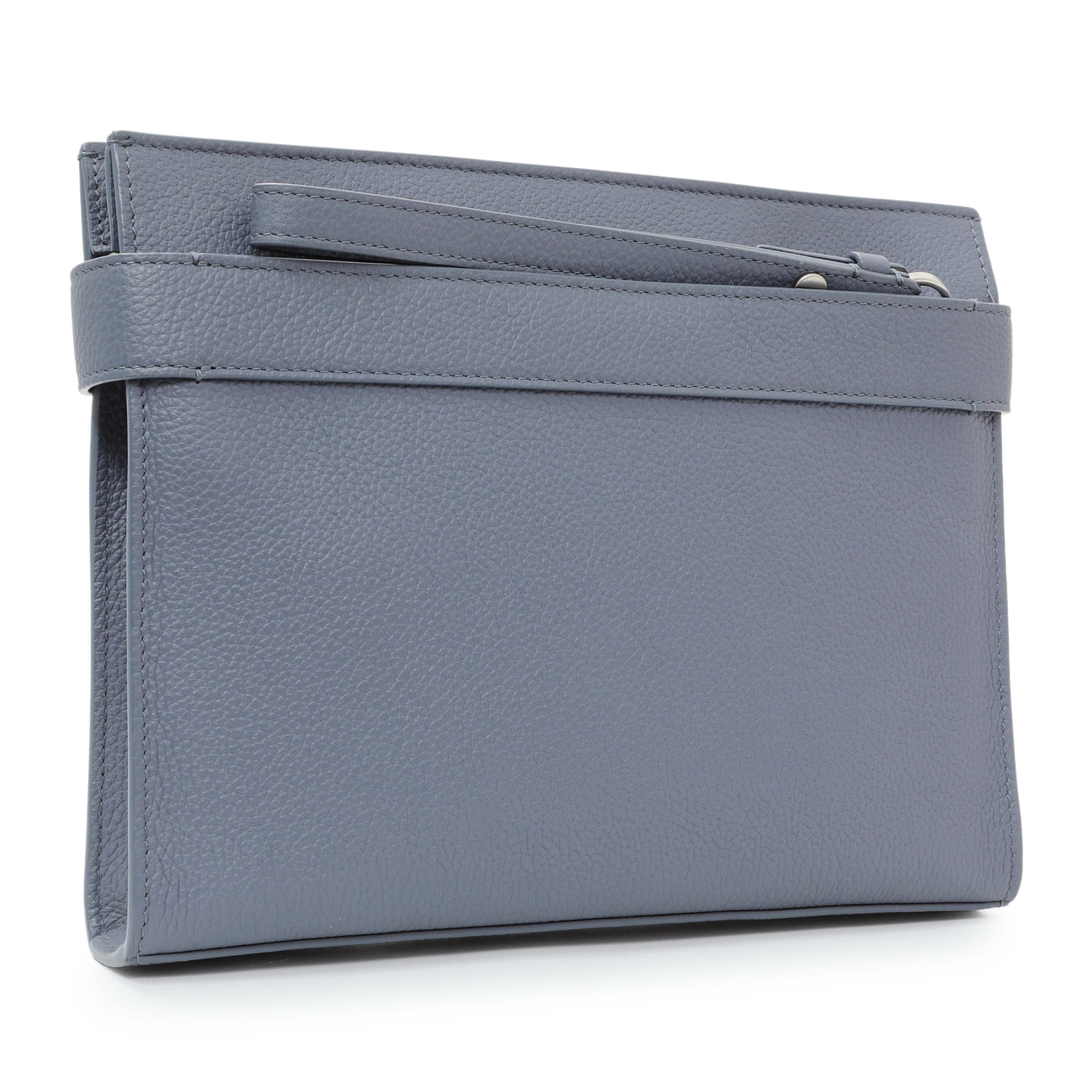 Salvatore Ferragamo Blue Twin Pouch with Gancini Buckles