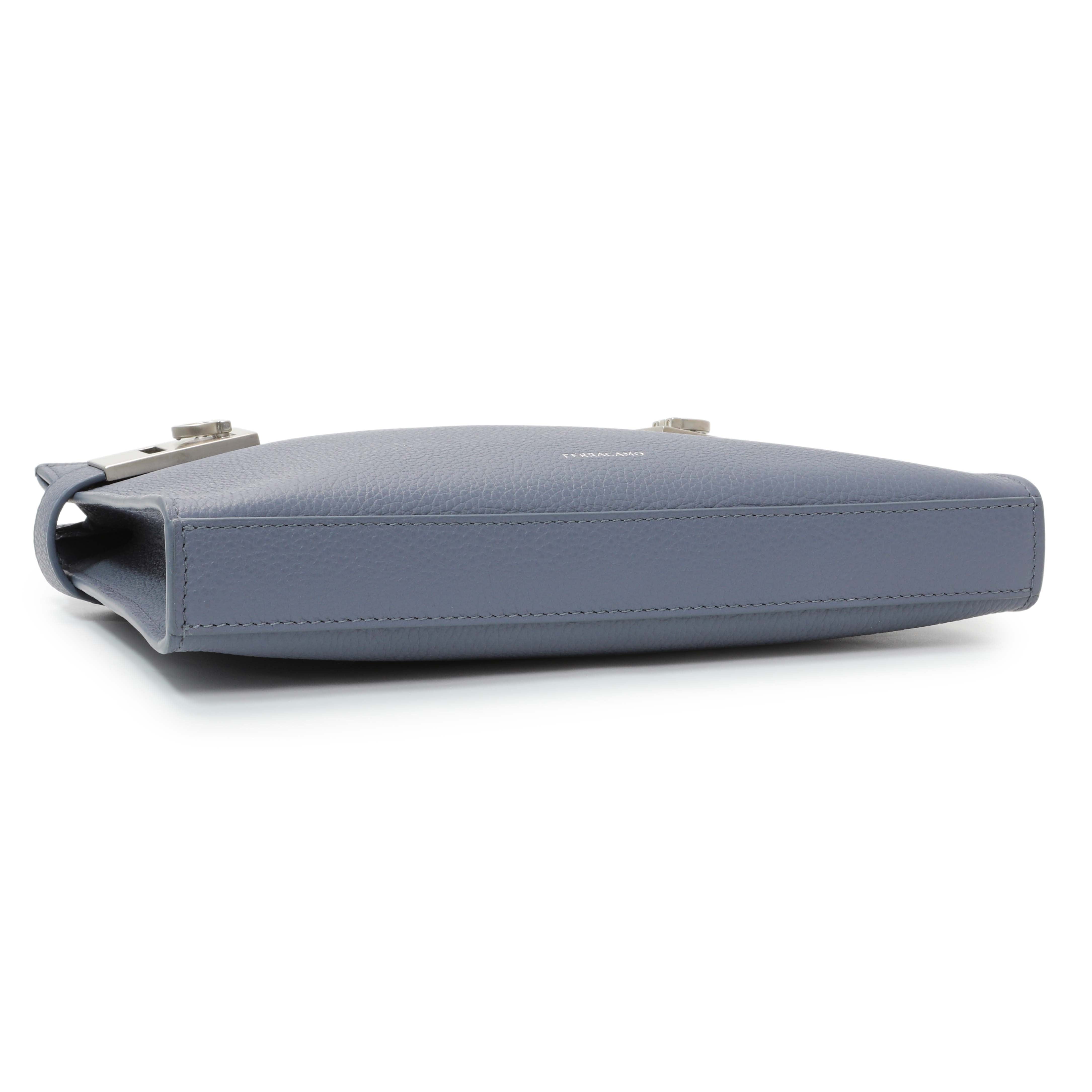 Salvatore Ferragamo Blue Twin Pouch with Gancini Buckles