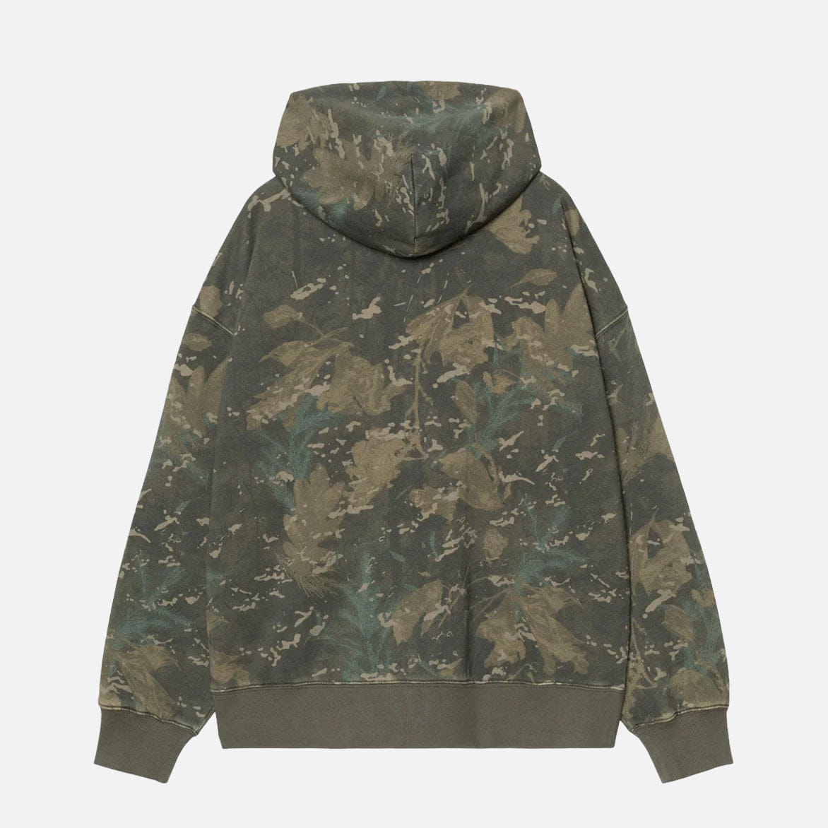 Carhartt WIP HOODED BENTON SWEAT JACKET - GREEN CAMO COMBI