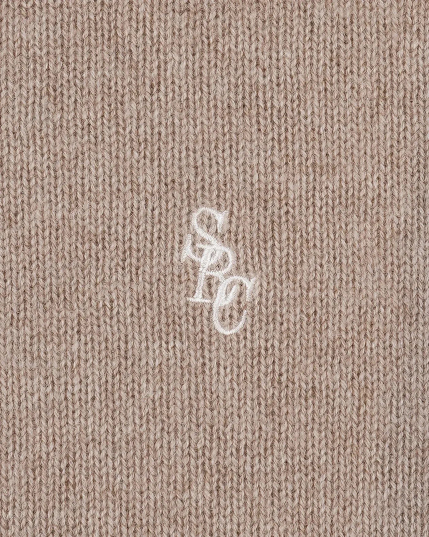 Sporty & Rich SRC Cashmere Long Sleeve Polo in Beige