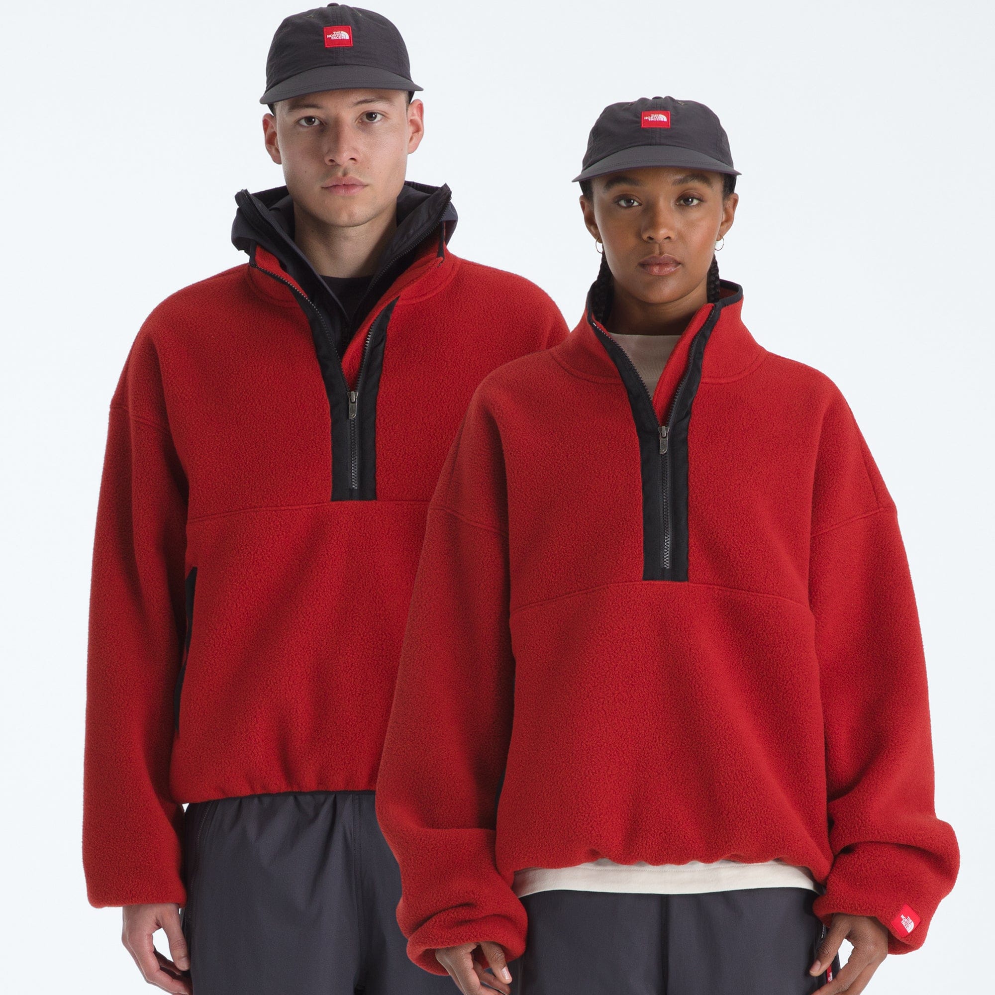 The North Face Mens Red Box Zip Fleece Pullover