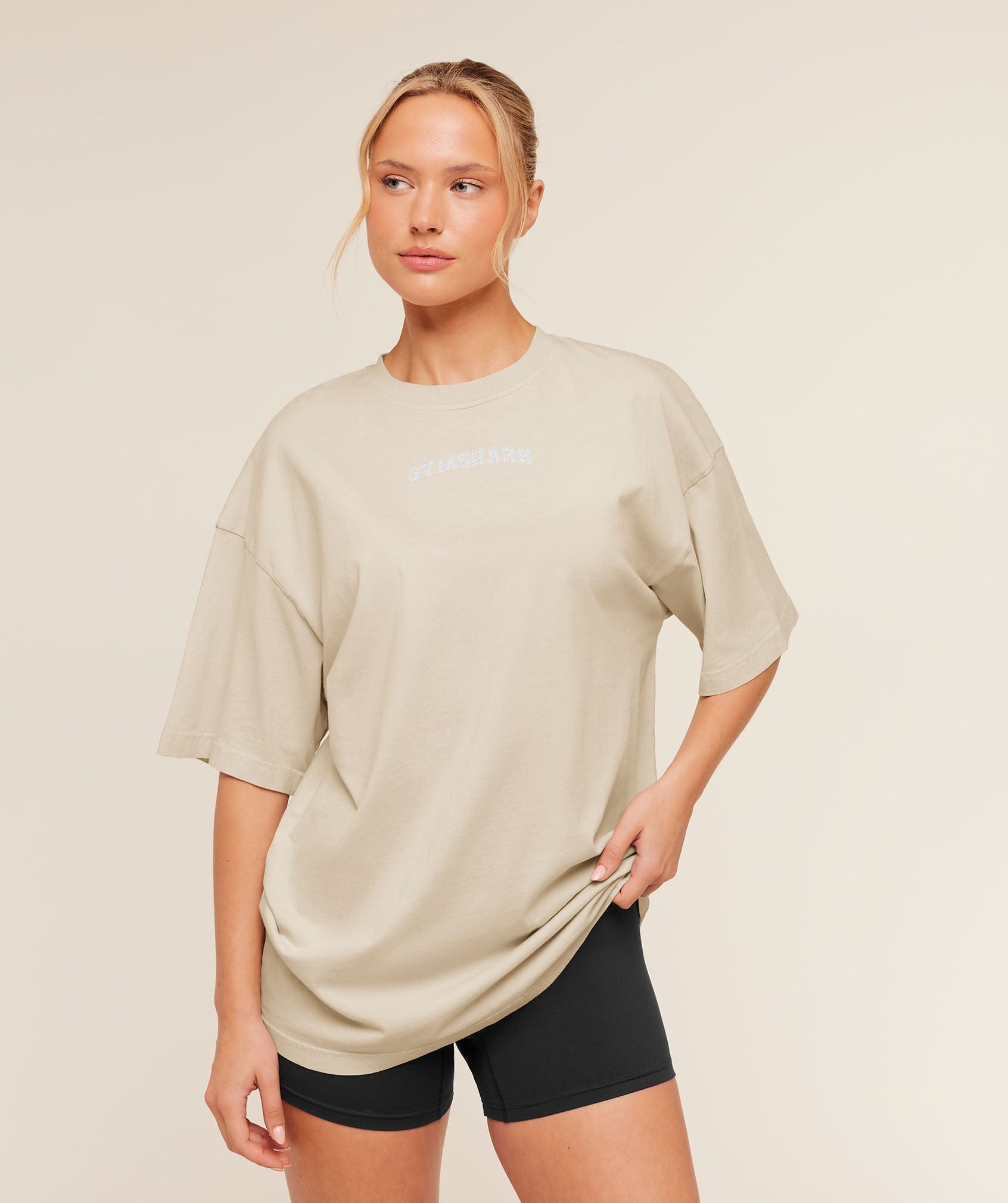 Gymshark Women's Gymshark Chainstitch Graphic Short Sleeve T - Shirt Pebble Grey