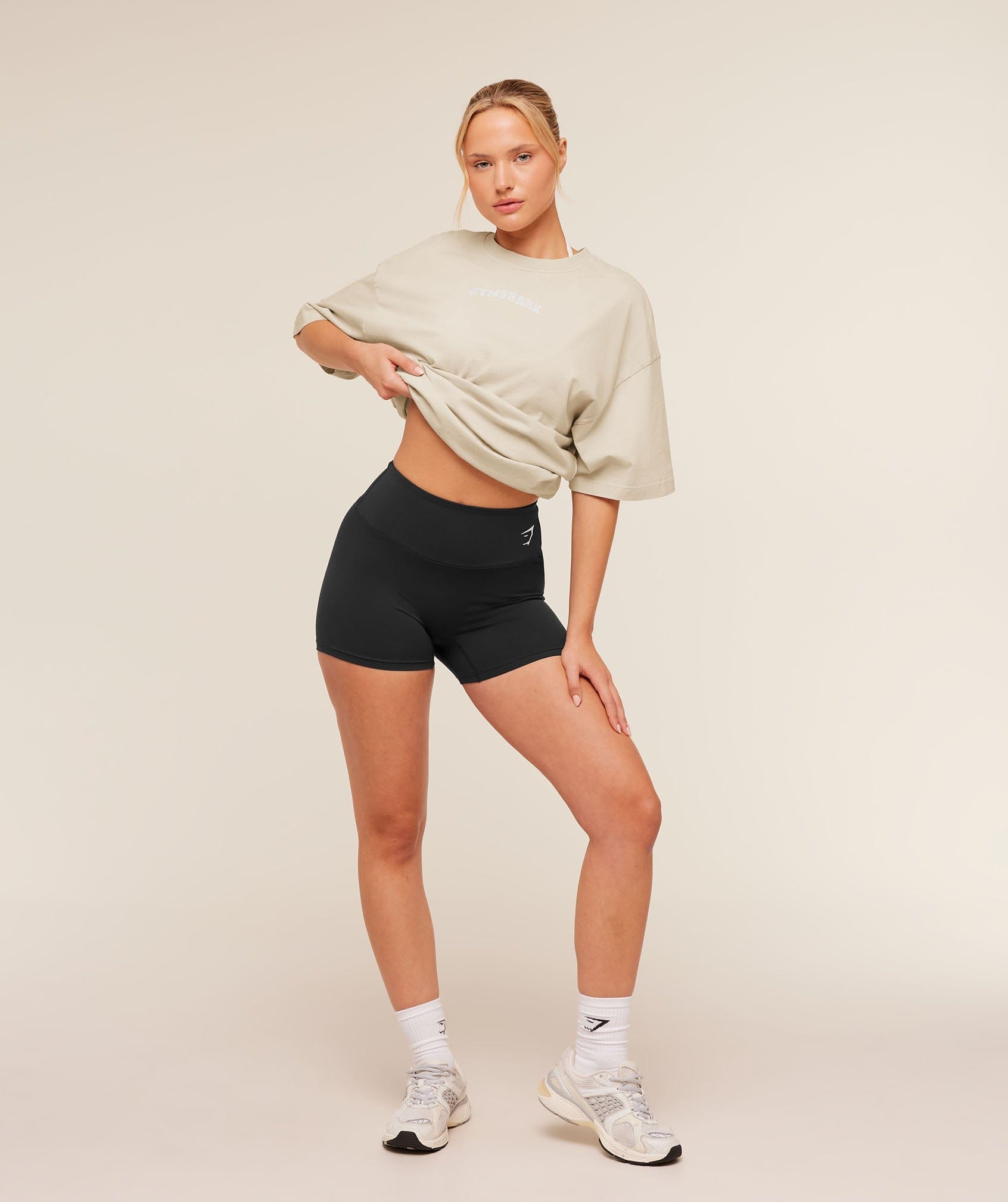 Gymshark Women's Gymshark Chainstitch Graphic Short Sleeve T - Shirt Pebble Grey