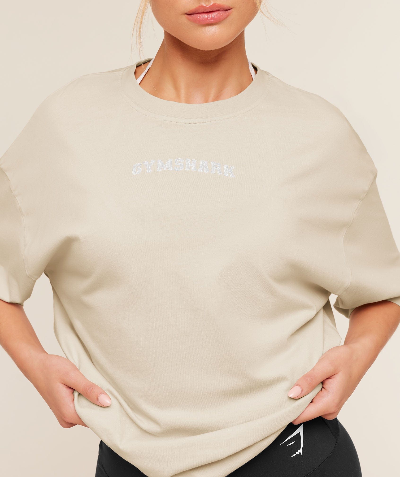 Gymshark Women's Gymshark Chainstitch Graphic Short Sleeve T - Shirt Pebble Grey