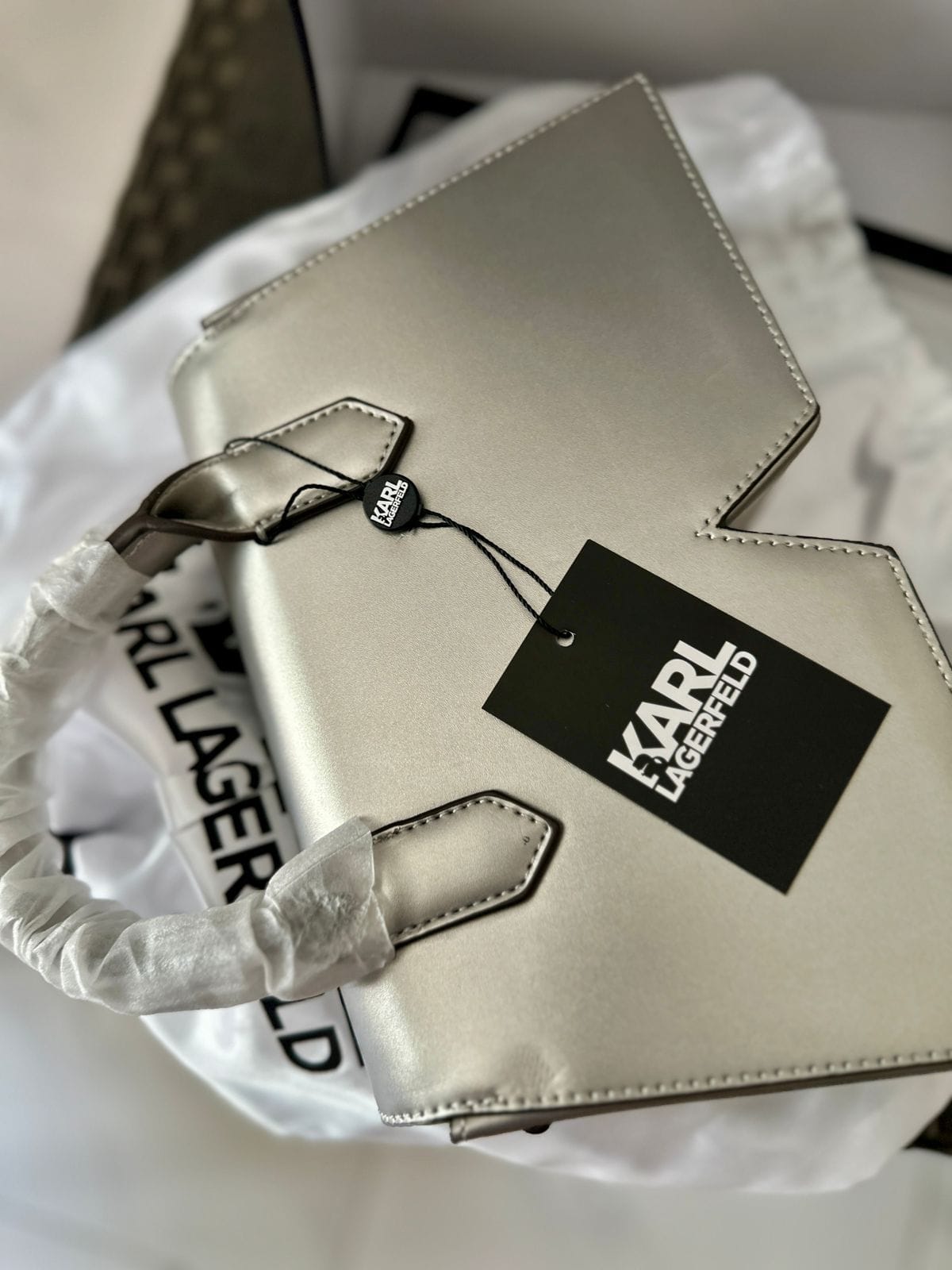 Brand New Karl Lagerfeld Ikon K Metallic Crossbody Bag