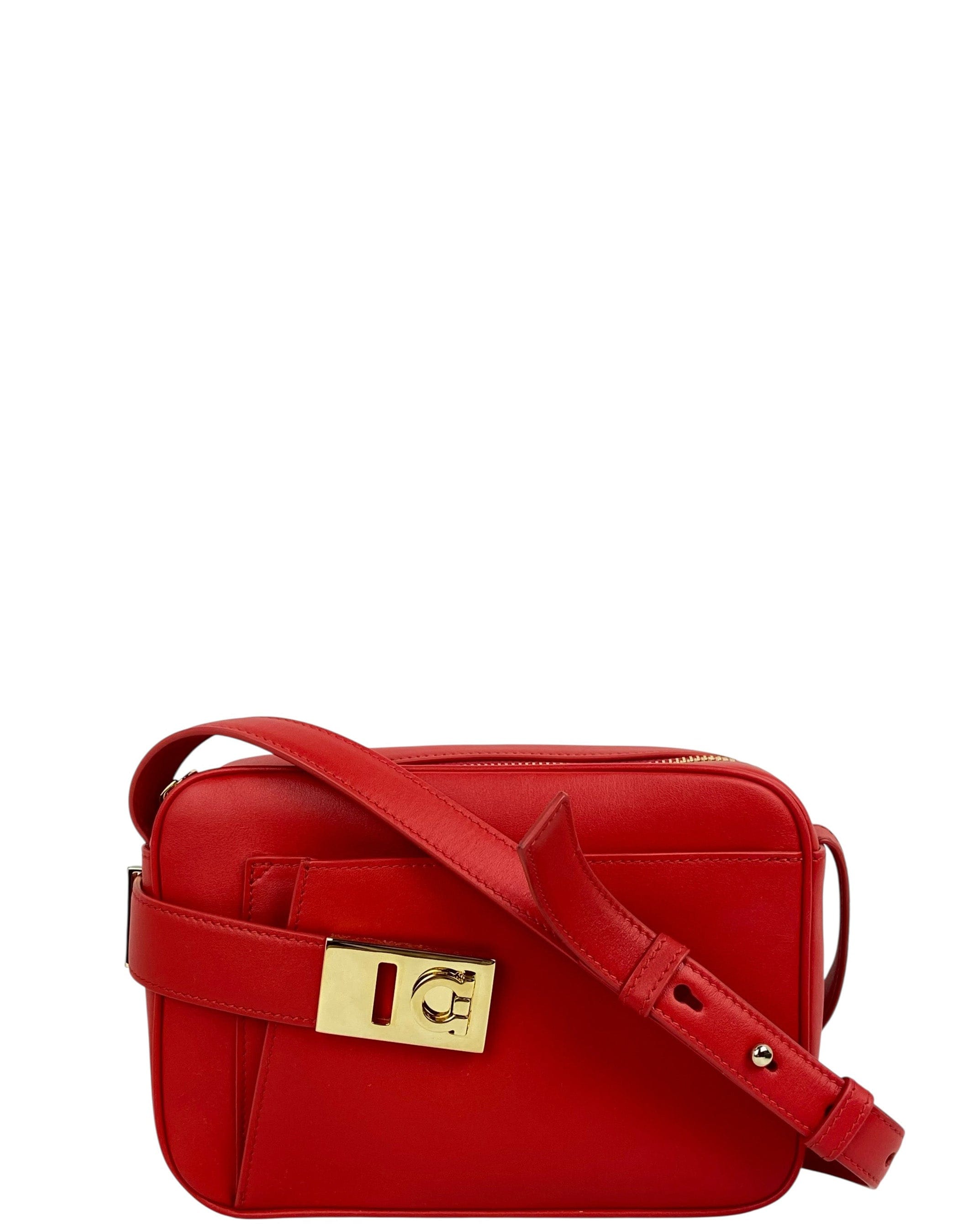 ASC Resale Ferragamo Red Gancio Crossbody