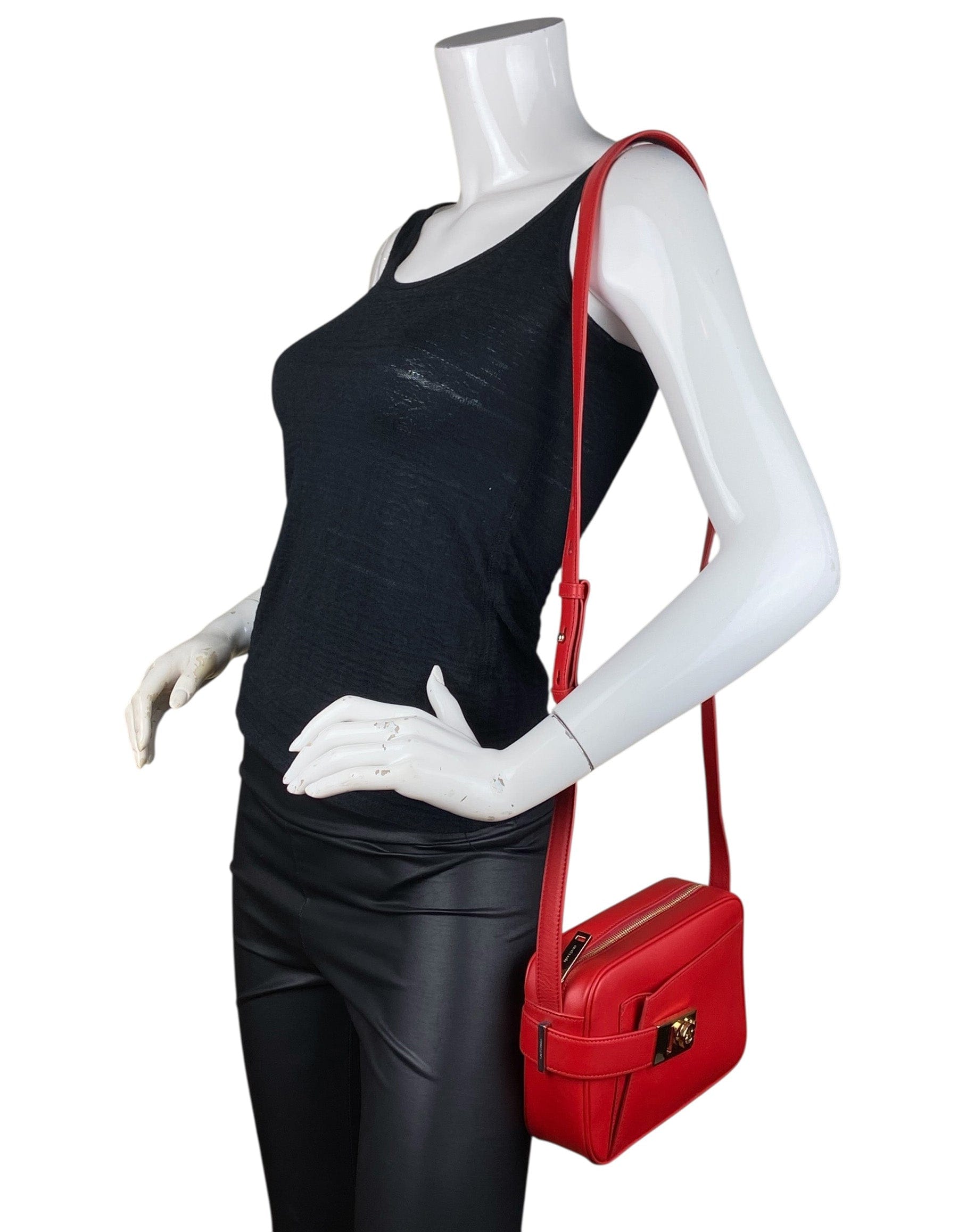 ASC Resale Ferragamo Red Gancio Crossbody