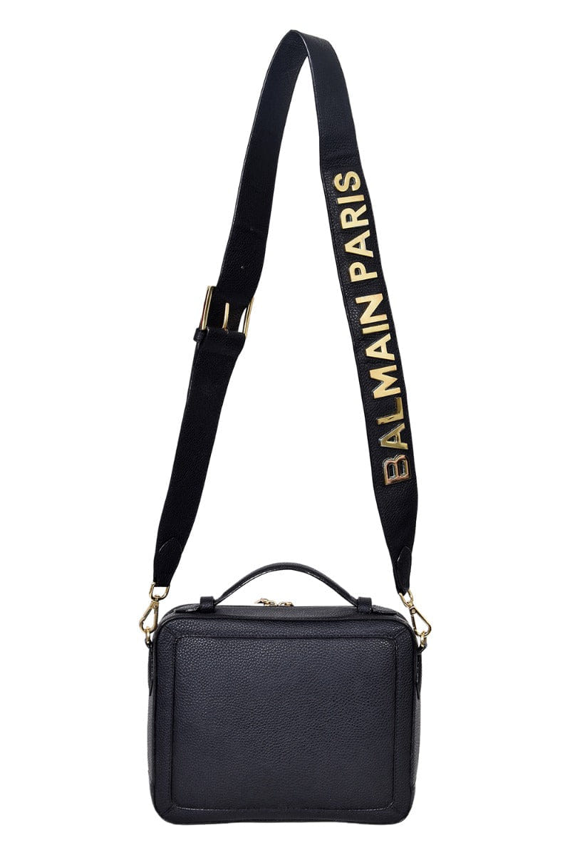 REPORTER Balmain Reporter Golden Logo Crossbody Bag