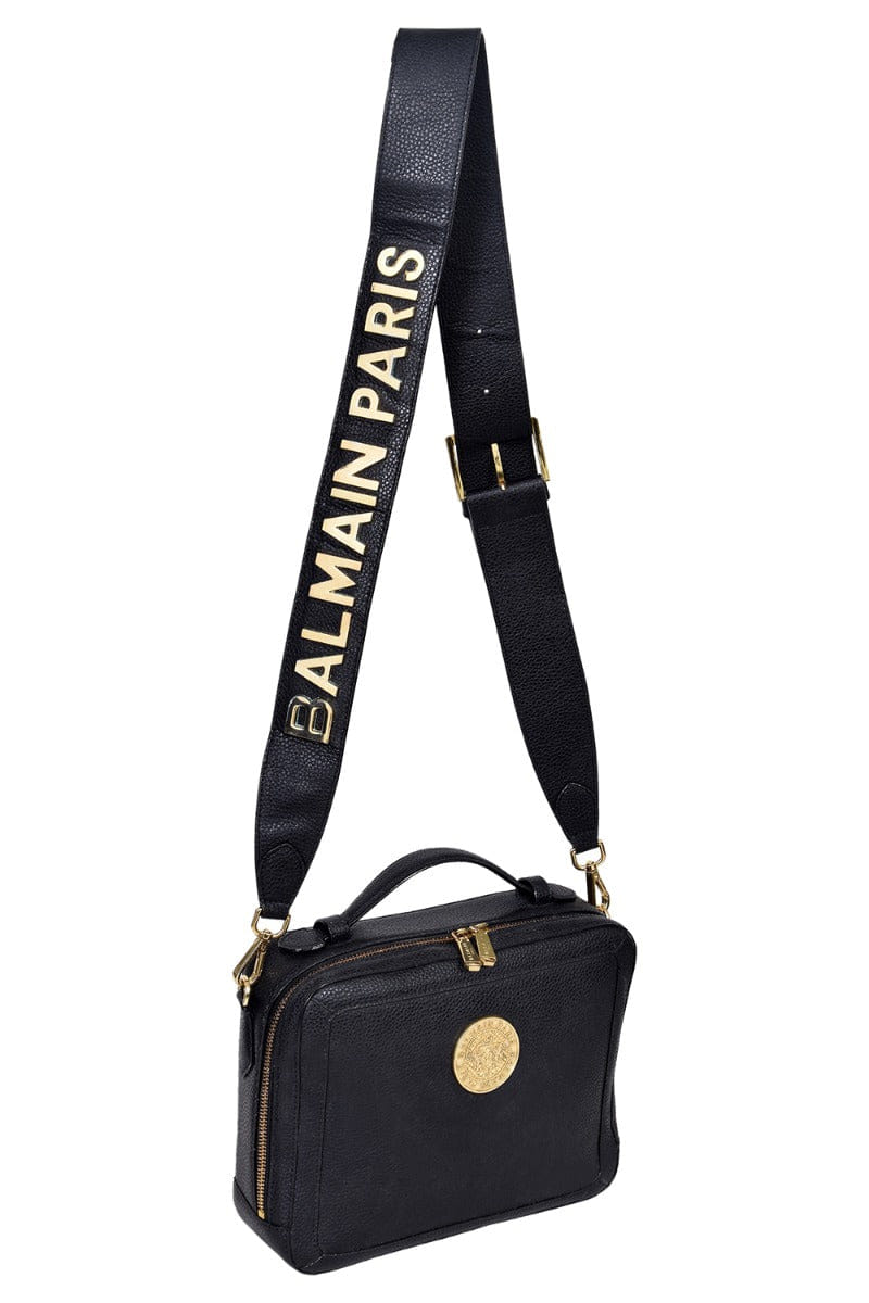 REPORTER Balmain Reporter Golden Logo Crossbody Bag