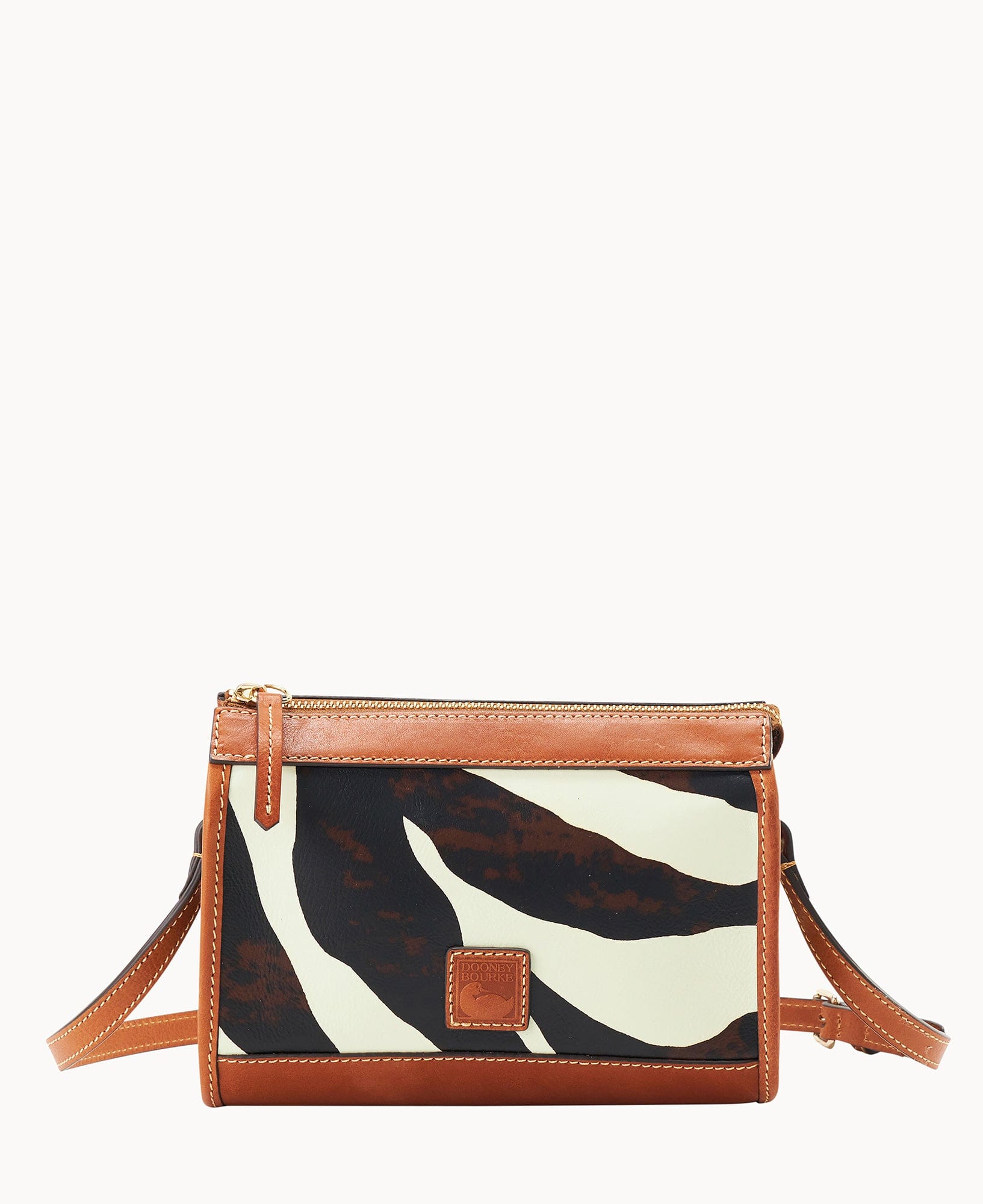 Dooney & Bourke Zebra Leather Zip Crossbody