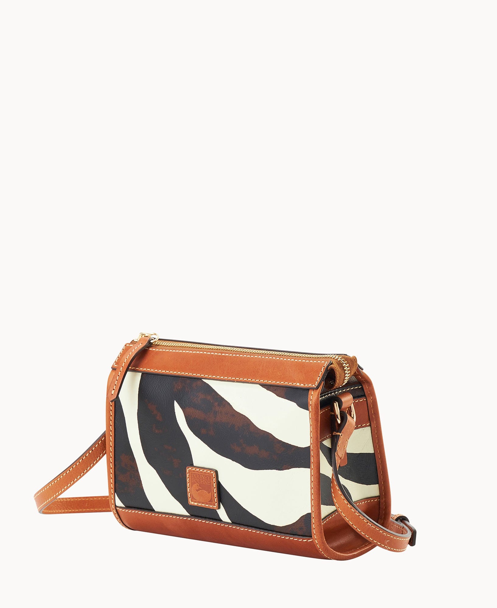 Dooney & Bourke Zebra Leather Zip Crossbody