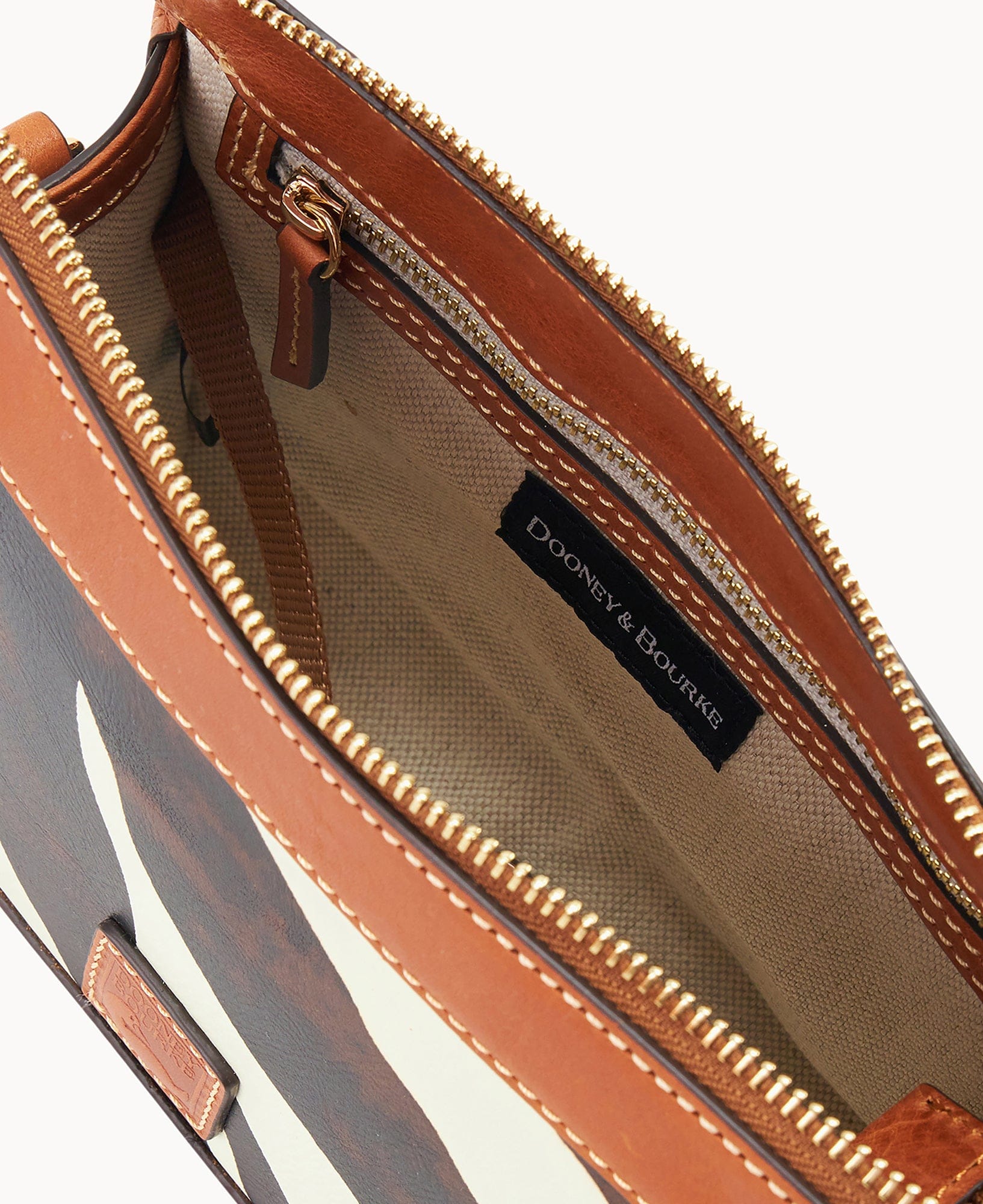Dooney & Bourke Zebra Leather Zip Crossbody